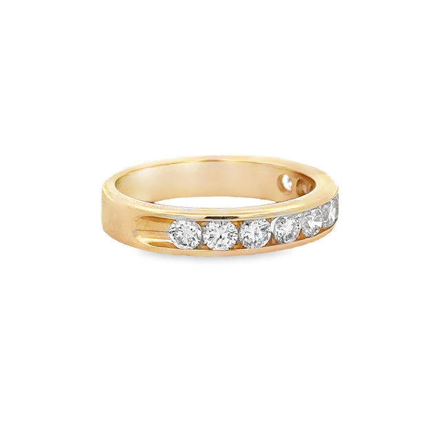 Channel Set .80 CTW Diamond Band in Yellow Gold