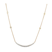 Curved Diamond Bar Pendant in Yellow Gold