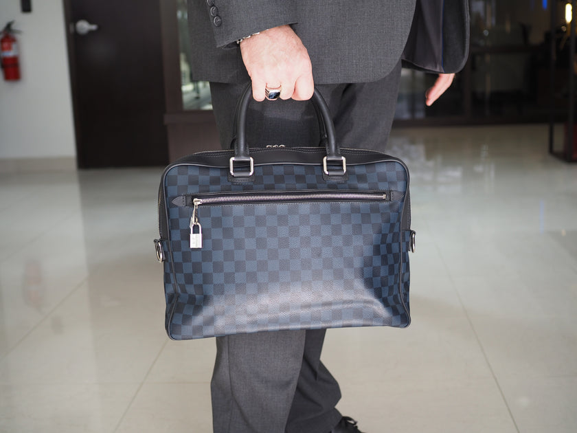 Louis Vuitton Porte-habits briefcase in black damier canvas and