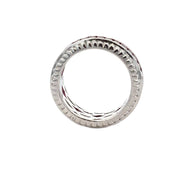 Wide Ruby and Diamond Band in 18k White Gold