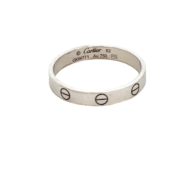 Estate Cartier Love Ring in 18k White Gold Size 10