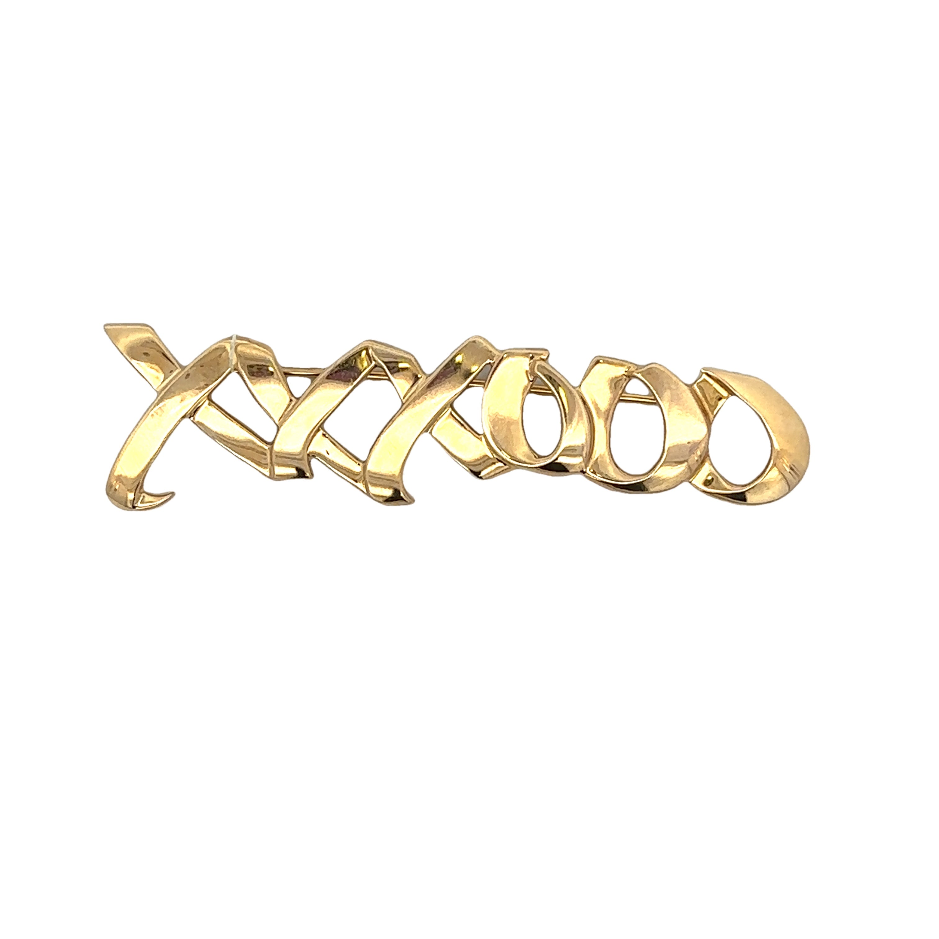 Estate Tiffany & Co. Paloma Picasso XO Brooch in 18k Yellow Gold