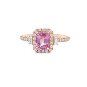 Pink Sapphire and Diamond Ring in Rose Gold