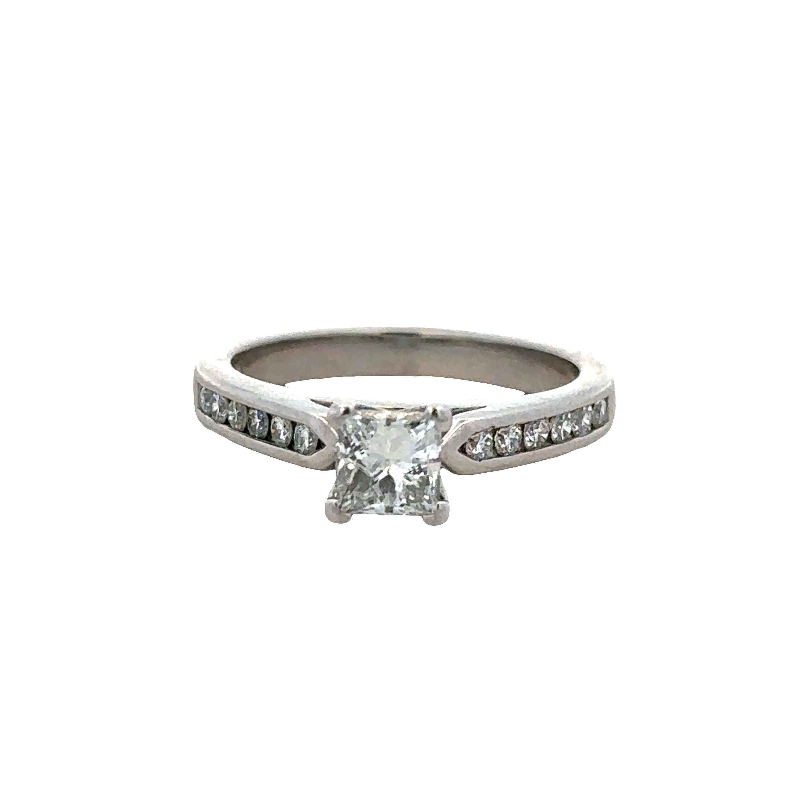 Platinum Princess-Cut Diamond Engagement Ring – Size 6.25