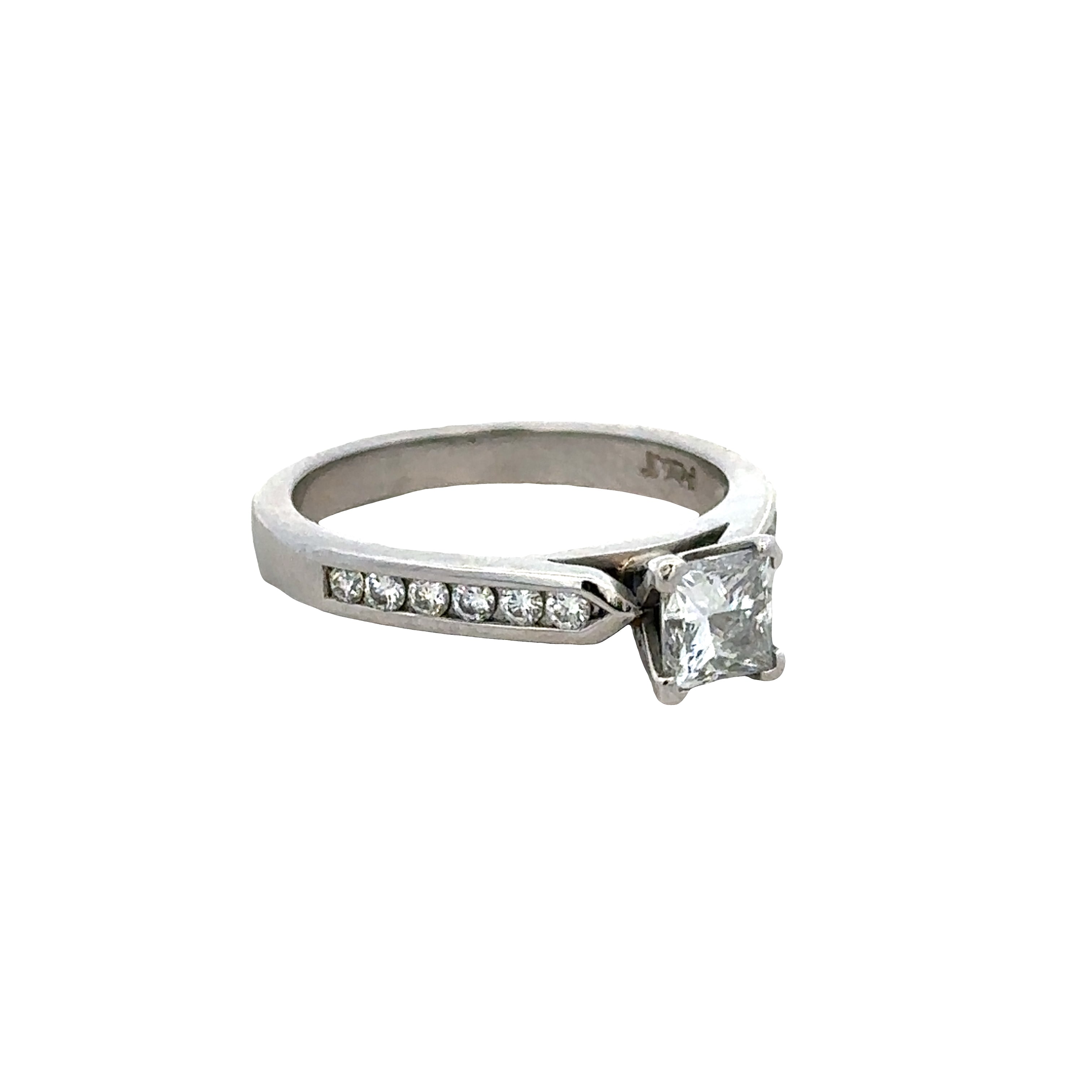 Platinum Princess-Cut Diamond Engagement Ring – Size 6.25