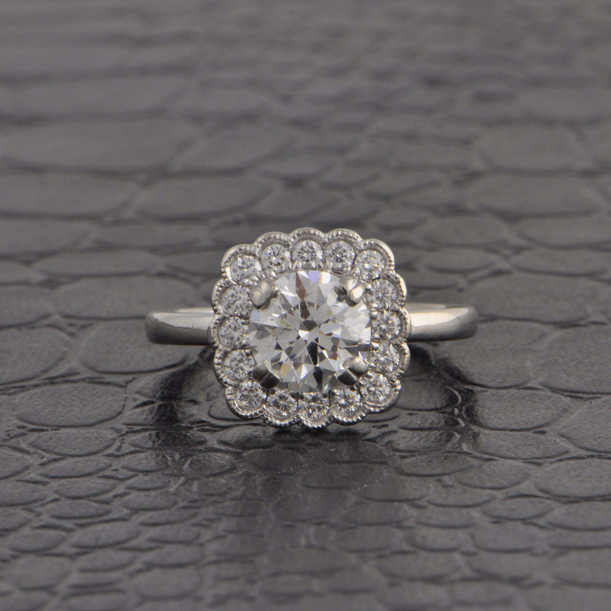 GIA 1.30 ct. Round Brilliant Cut Diamond Engagement Ring in Platinum