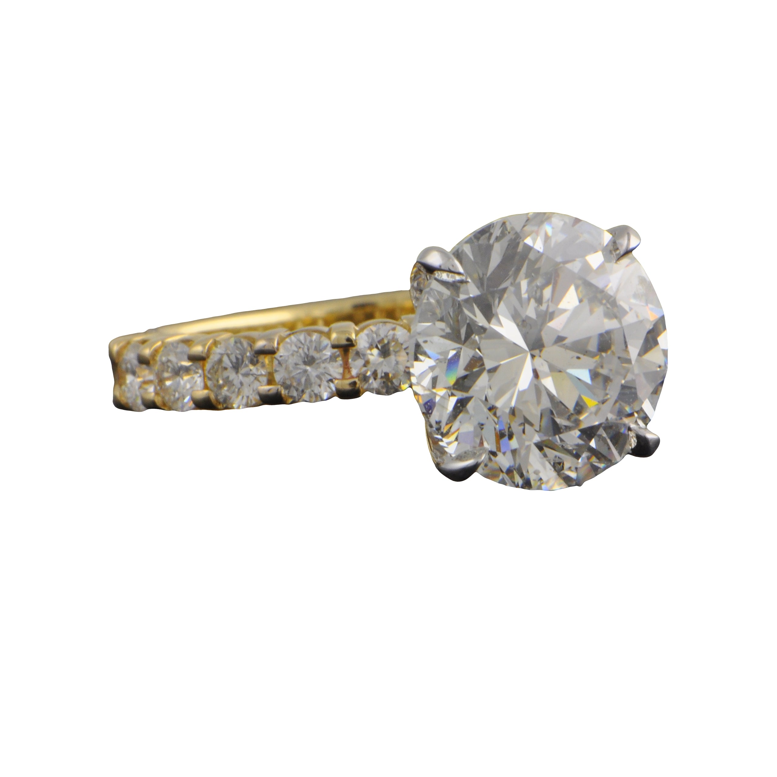 GIA 5.01 ct. G-SI2 Round Brilliant Cut Diamond Engagement Ring