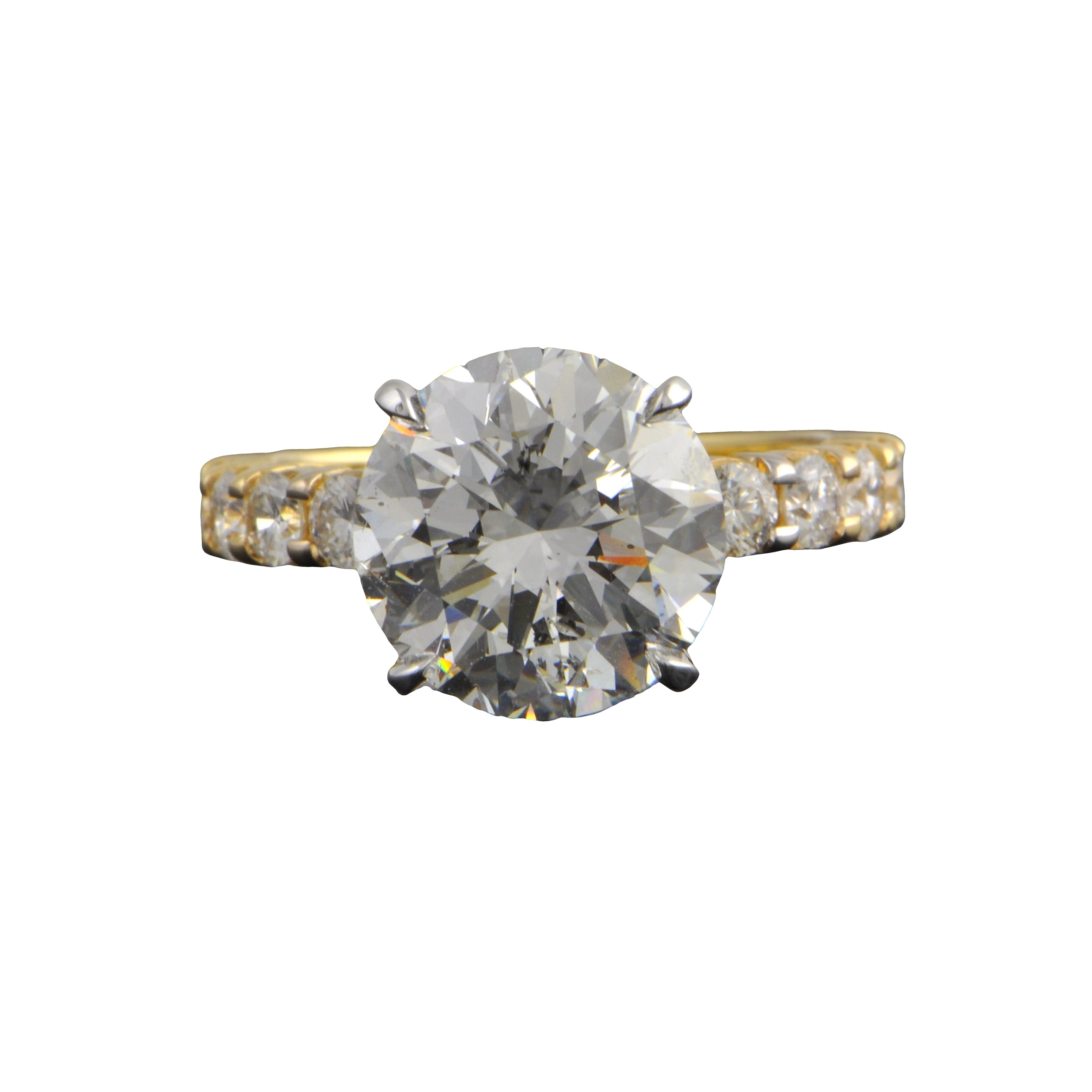 GIA 5.01 ct. G-SI2 Round Brilliant Cut Diamond Engagement Ring