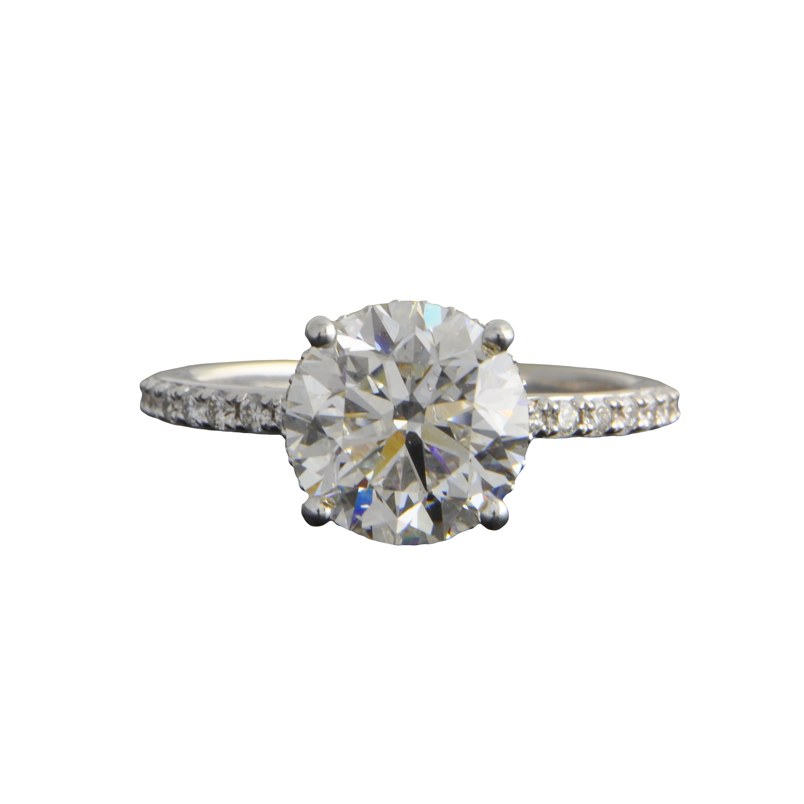 GIA 3.01 ct. H-SI2 Round Brilliant Cut Diamond Engagement Ring