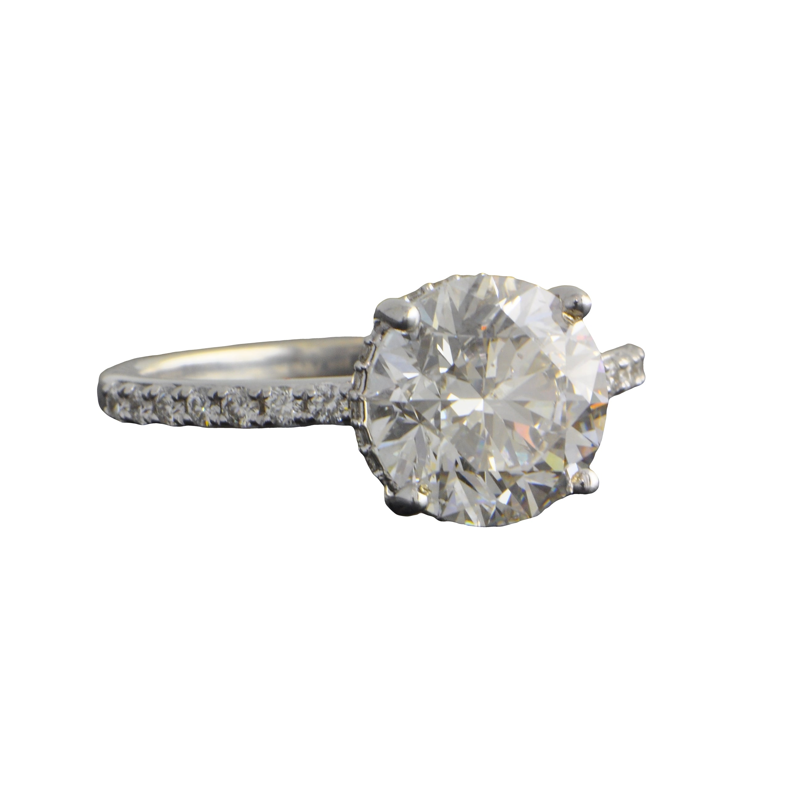 GIA 3.01 ct. H-SI2 Round Brilliant Cut Diamond Engagement Ring