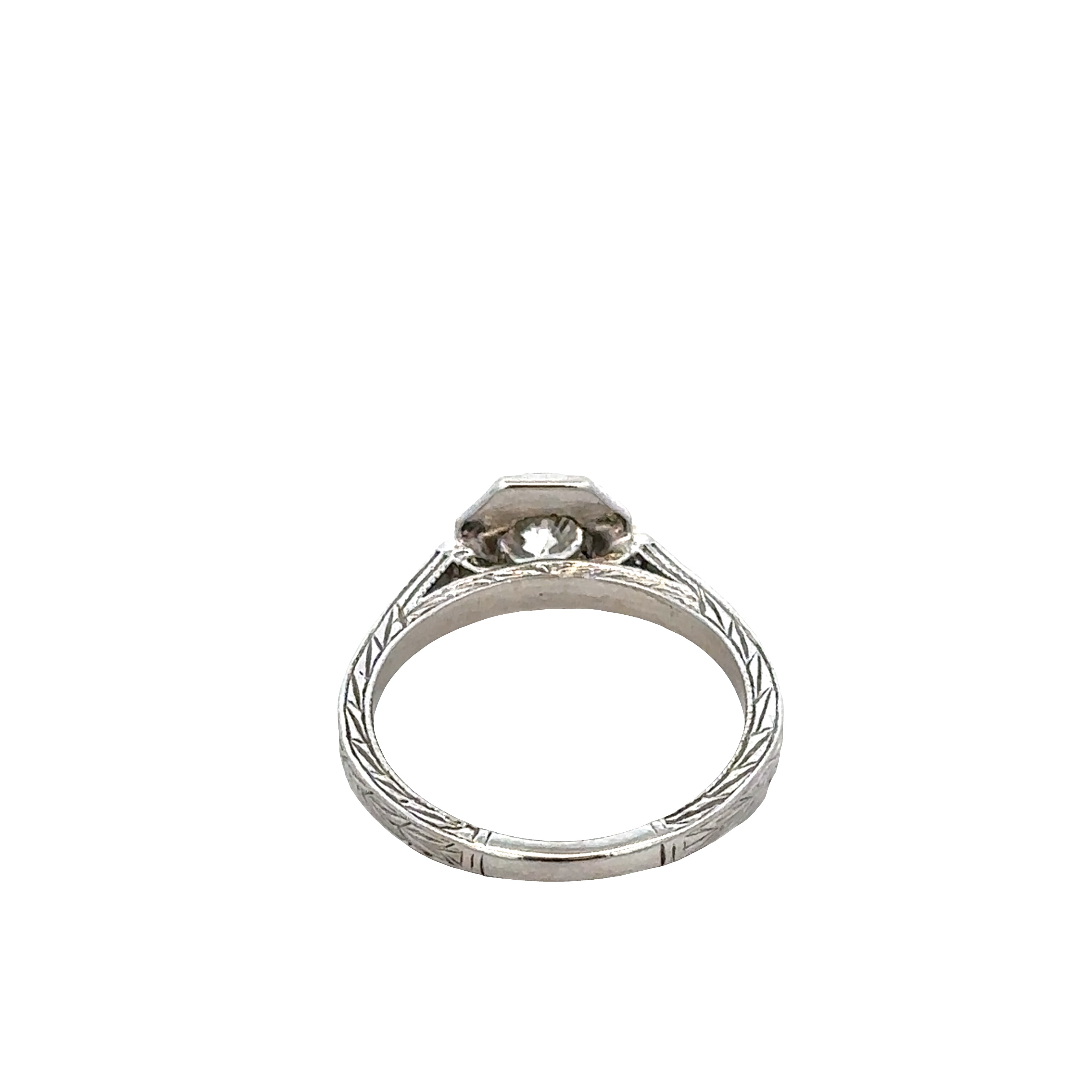 14k White Gold Diamond Halo Engagement Ring – Size 6