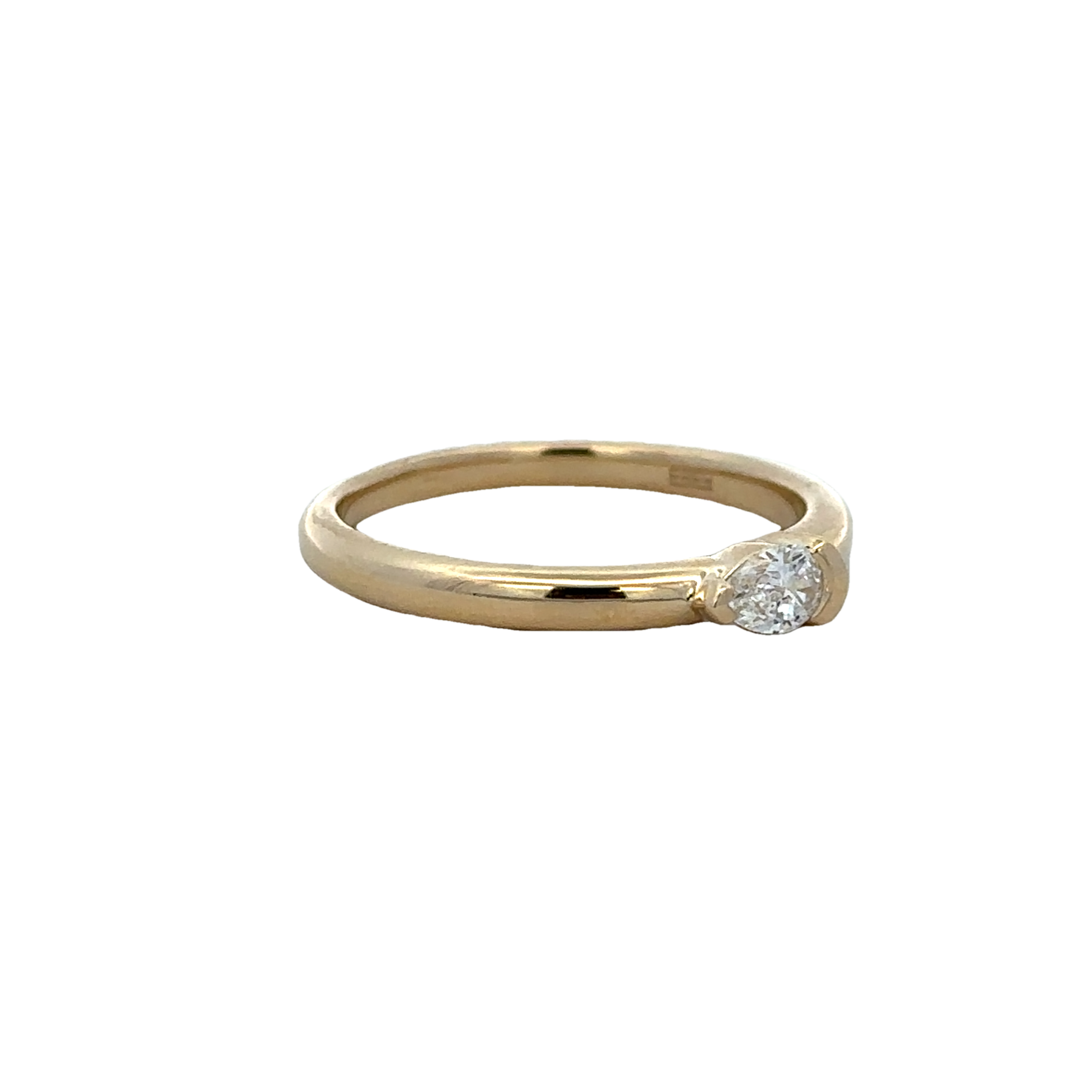 Pear Cut Diamond Band Ring in Yellow Gold
