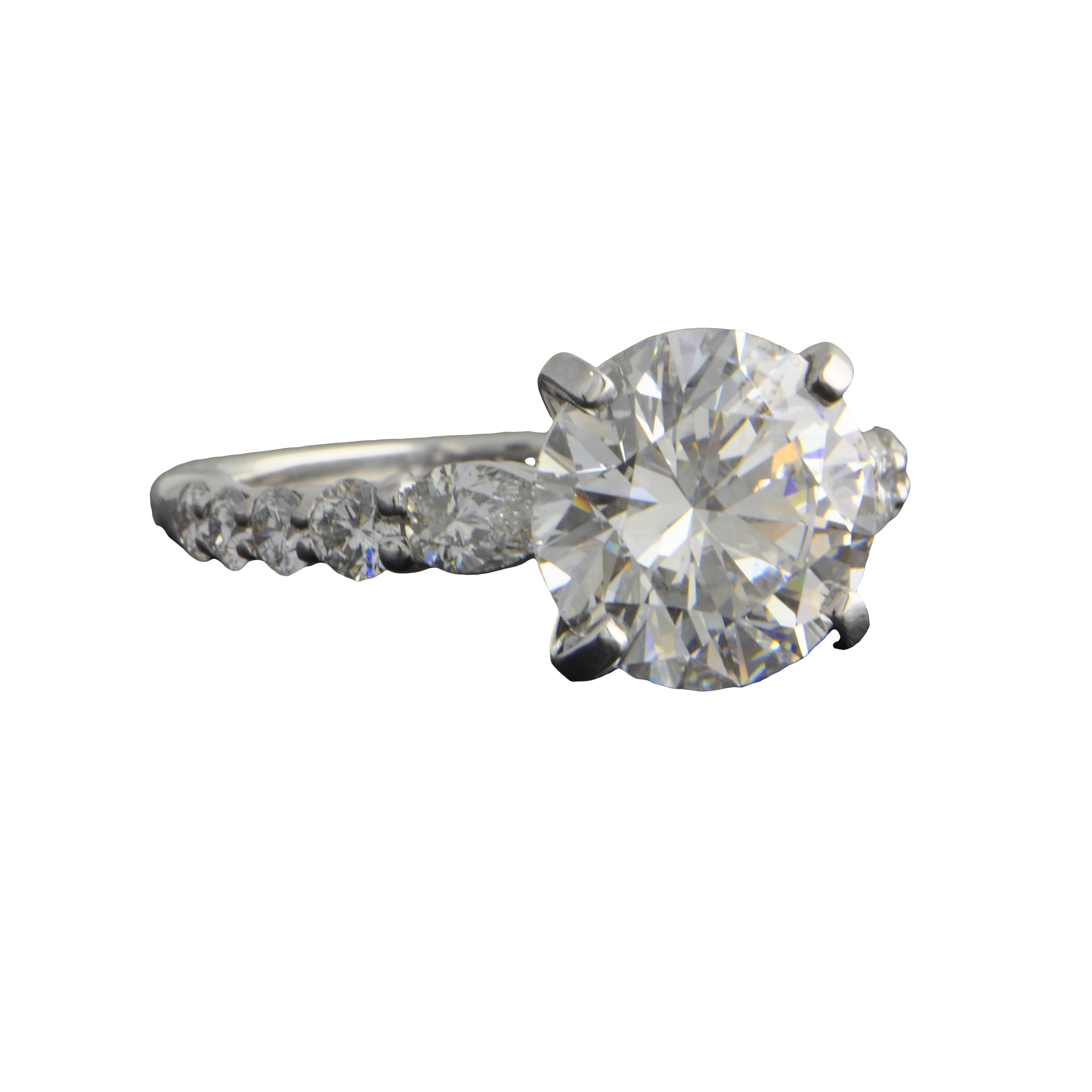 GIA 3.45 ct. D-VS1 Round Brilliant Cut Diamond Engagement Ring in Platinum