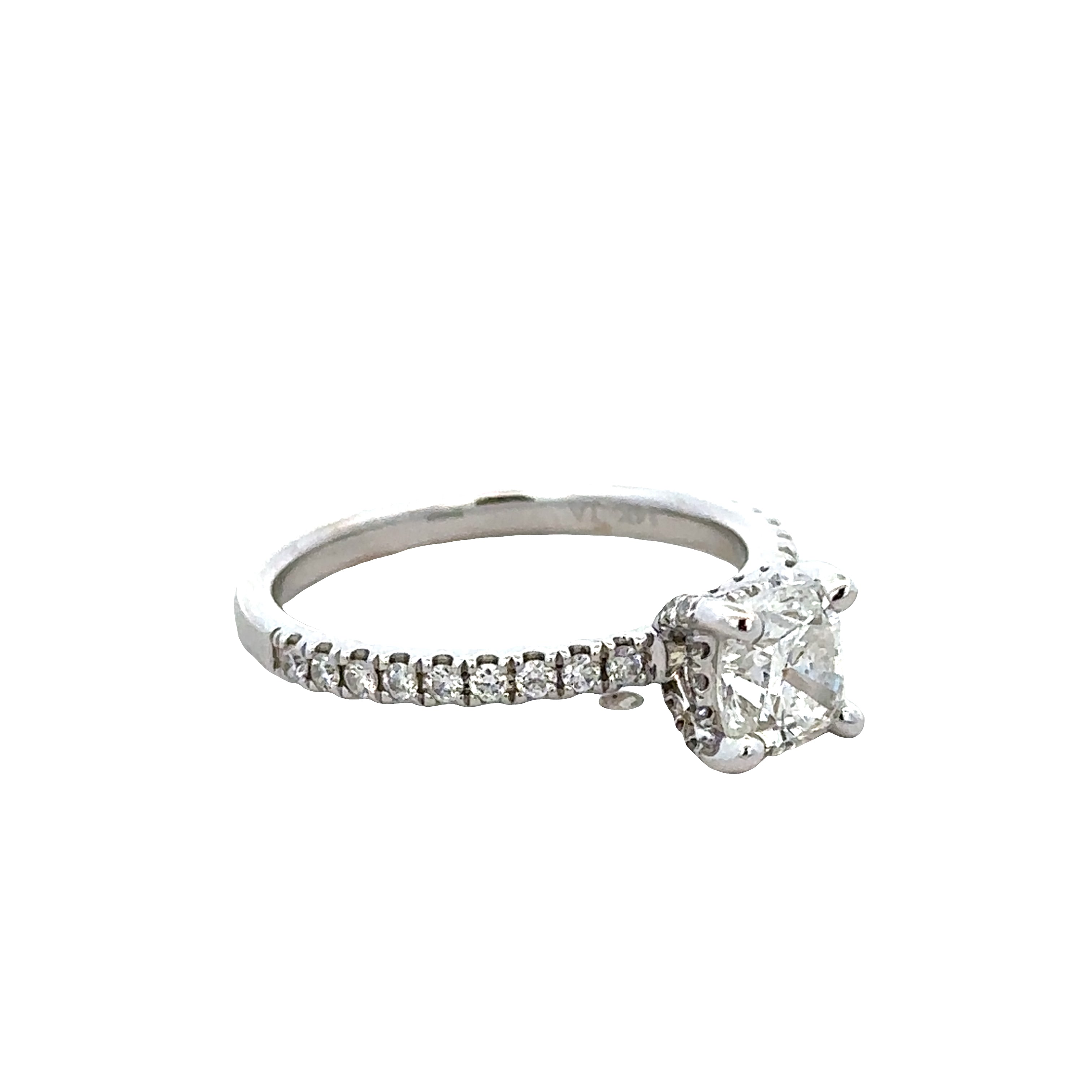 14k White Gold Cushion-Cut Diamond Engagement Ring – Size 5.5