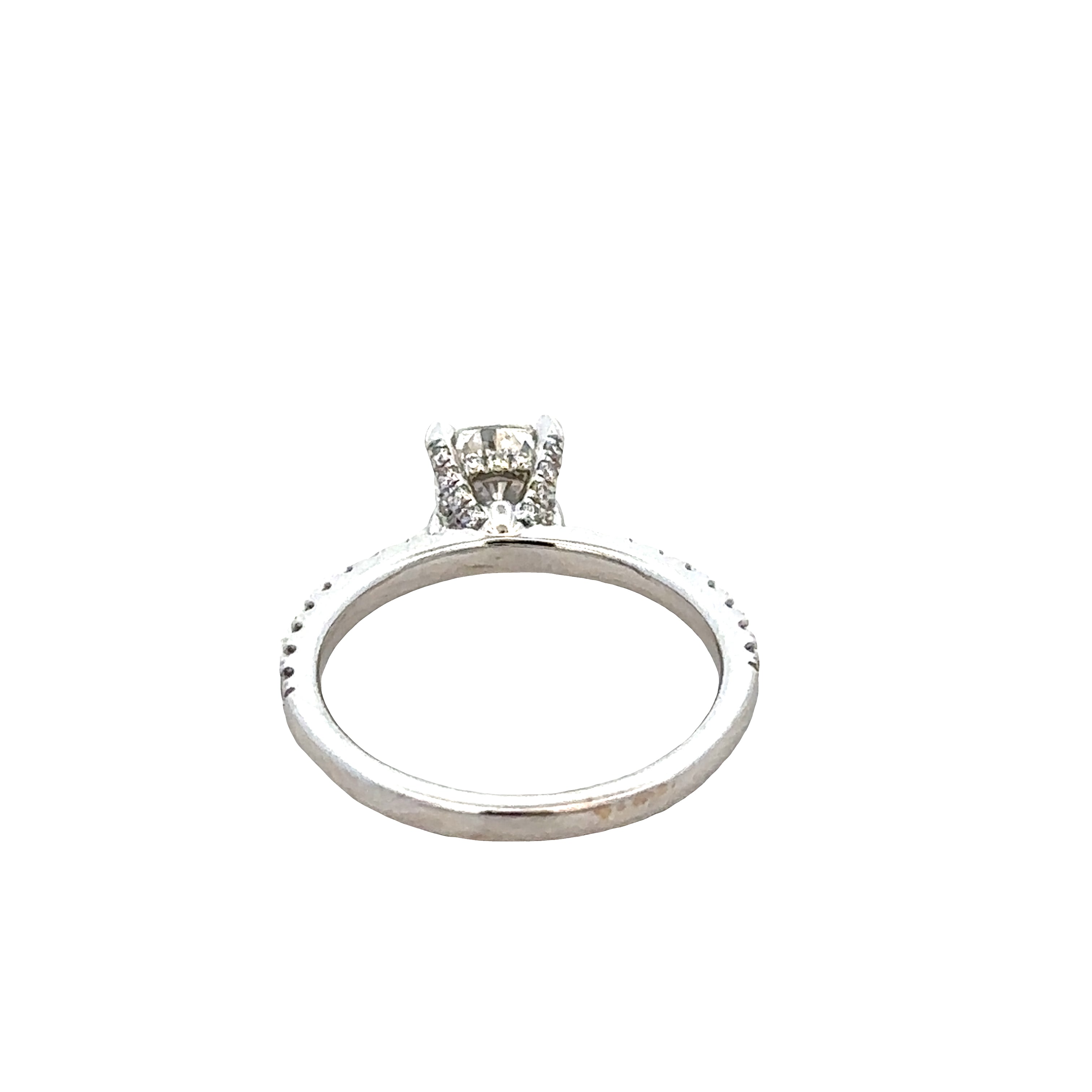 14k White Gold Cushion-Cut Diamond Engagement Ring – Size 5.5