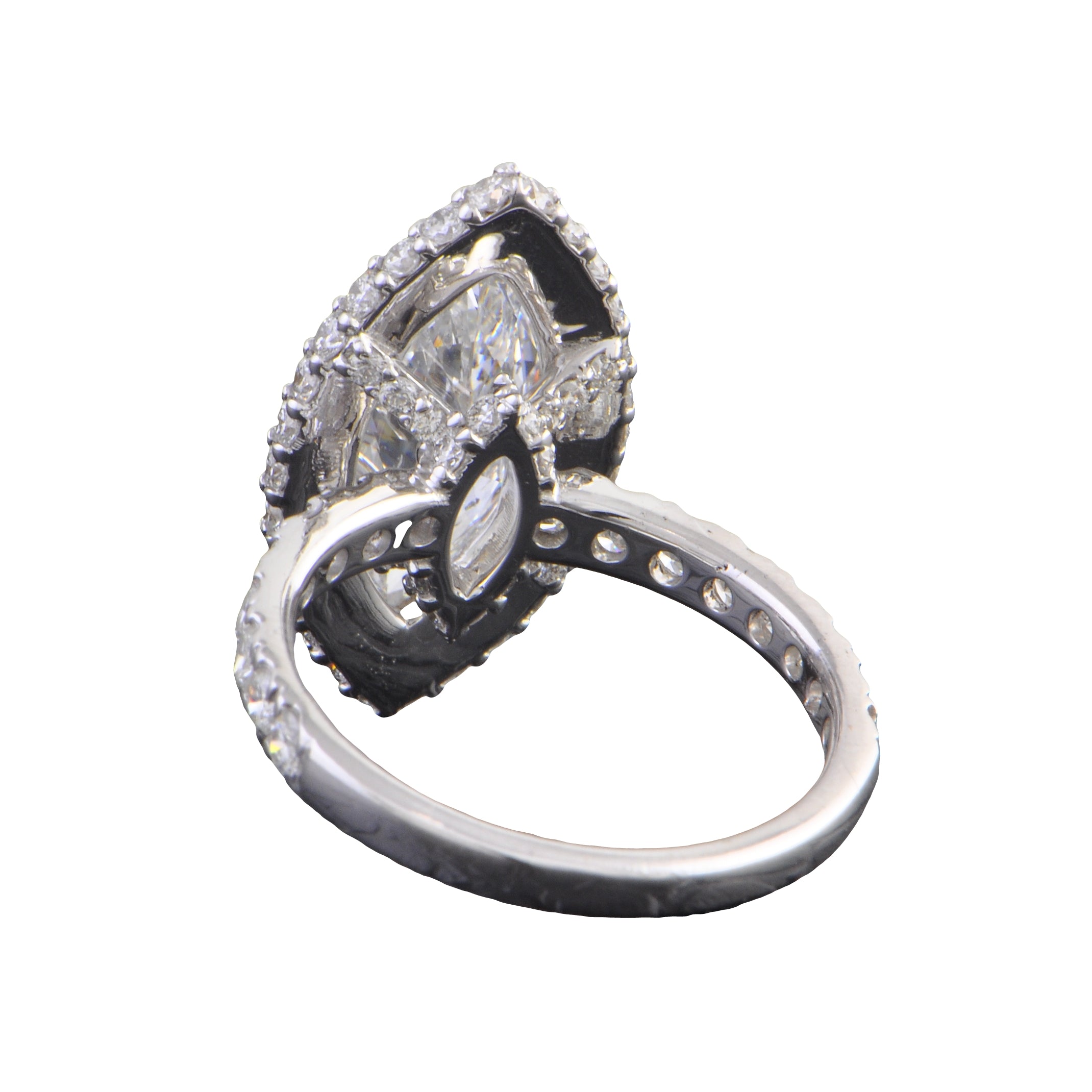 18k White Gold 2.0 Carat Marquise Cut Diamond Engagement Ring with Halo – D Color, SI1 Clarity