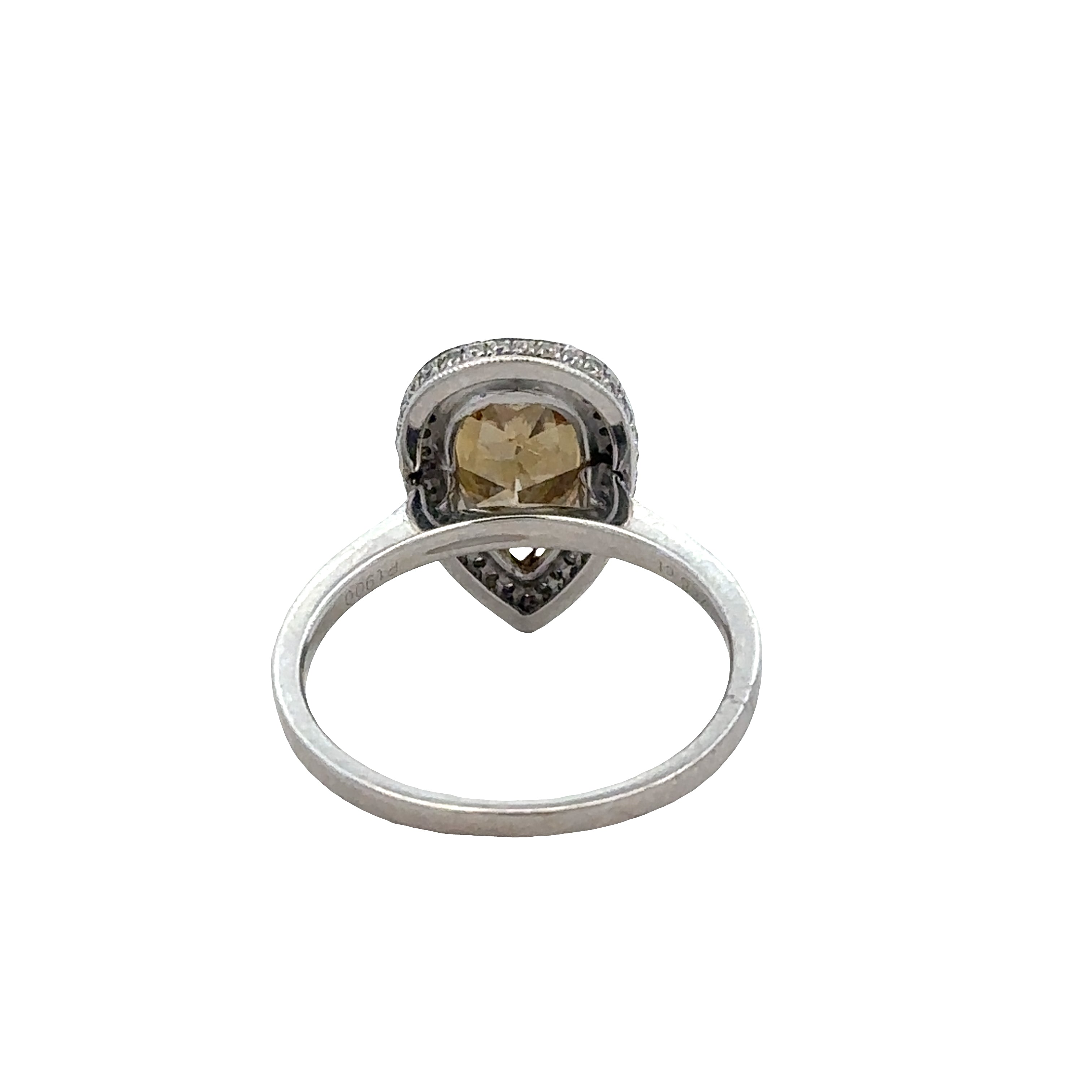 Platinum Pear-Shaped Fancy Color Diamond Halo Ring