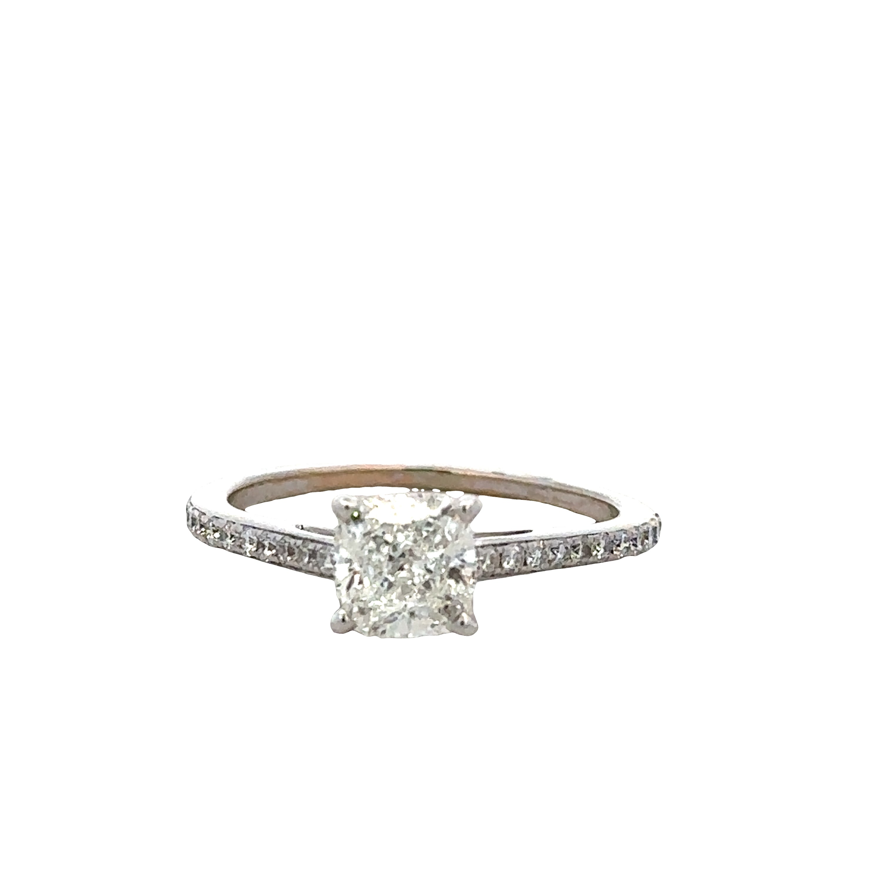 14k White Gold Diamond Engagement Ring – GIA Certified, Size 7