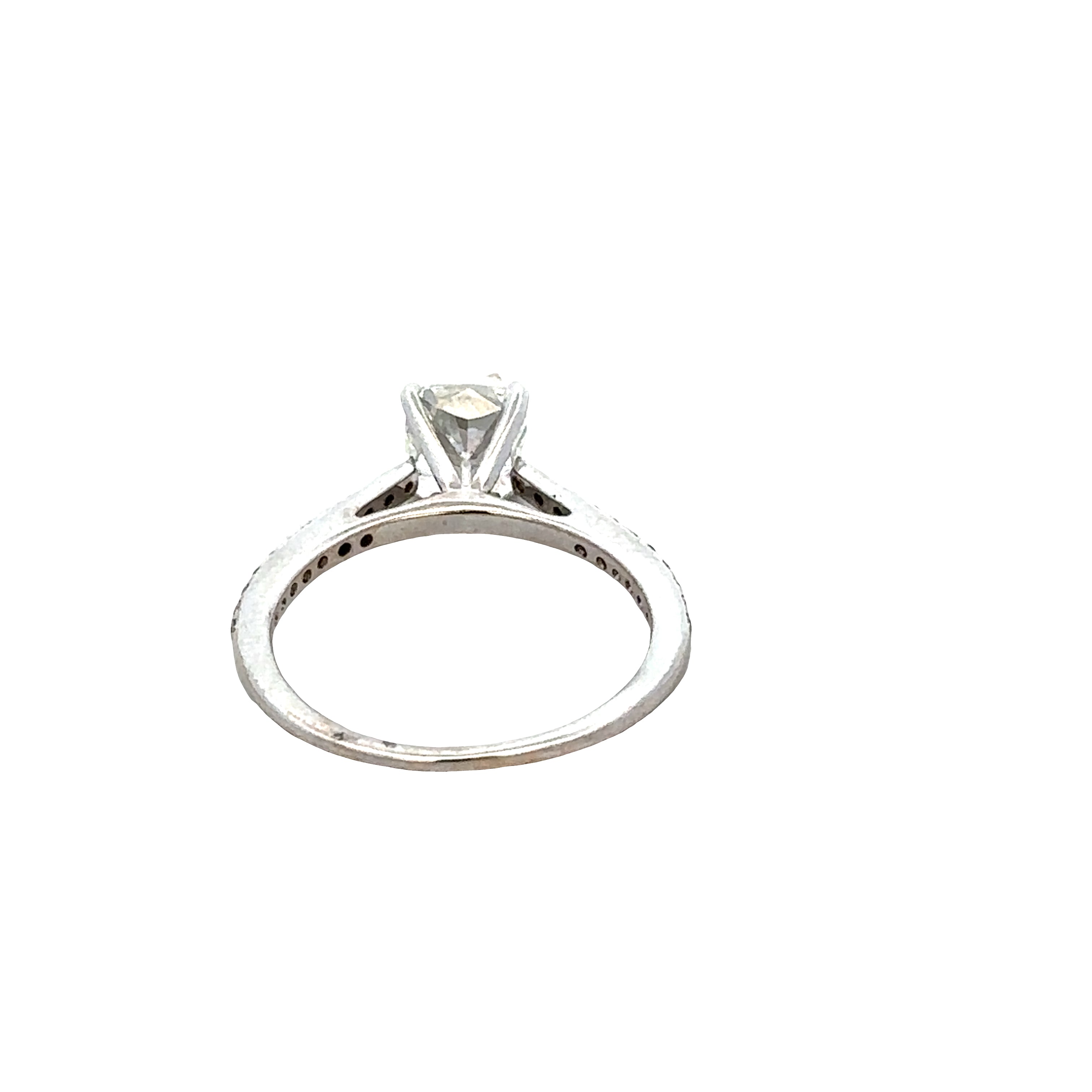 14k White Gold Diamond Engagement Ring – GIA Certified, Size 7