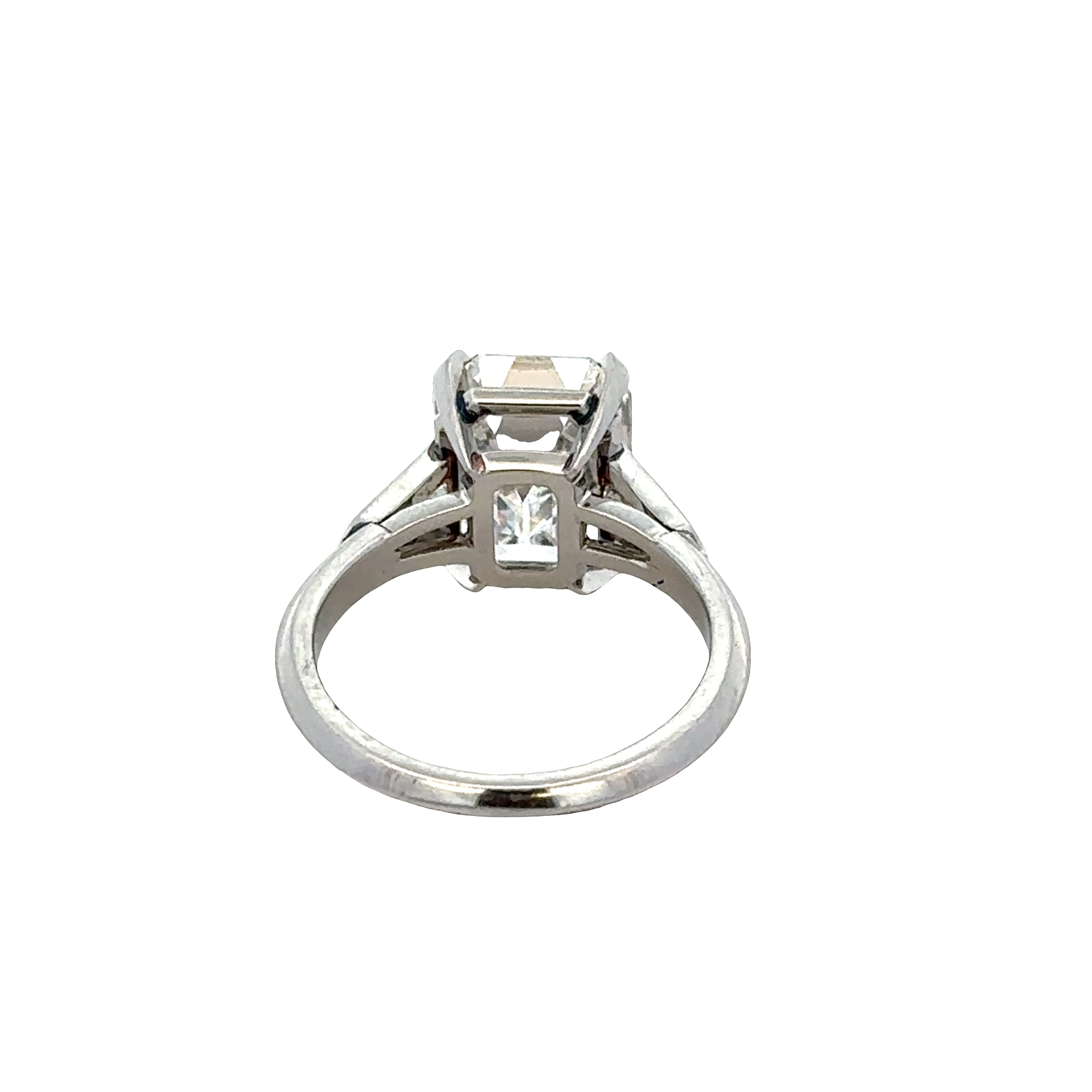 Platinum Emerald Cut Diamond Engagement Ring – Size 5.5