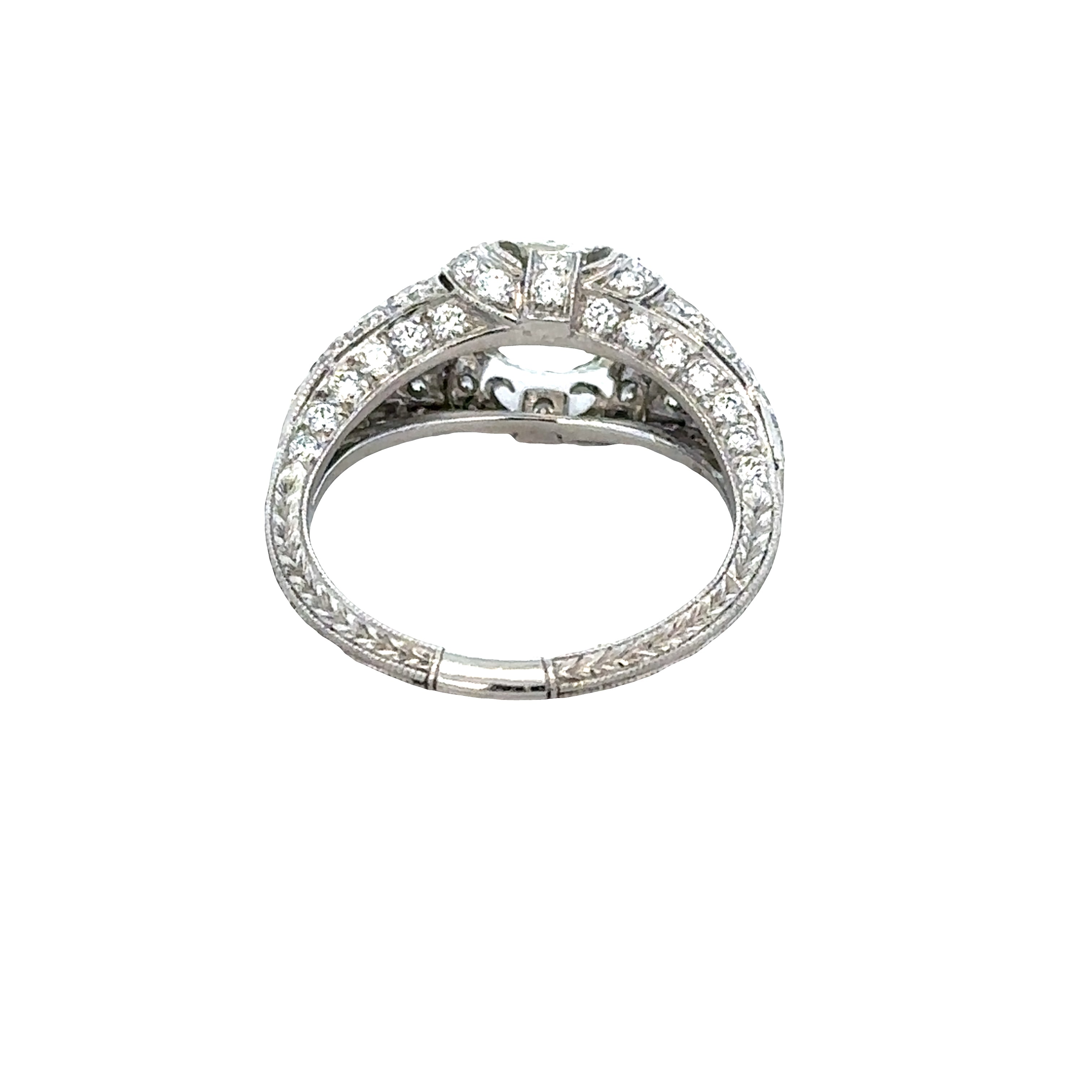 Antique Platinum Cushion Cut Diamond Engagement Ring – Size 6.5 – Circa 1920s