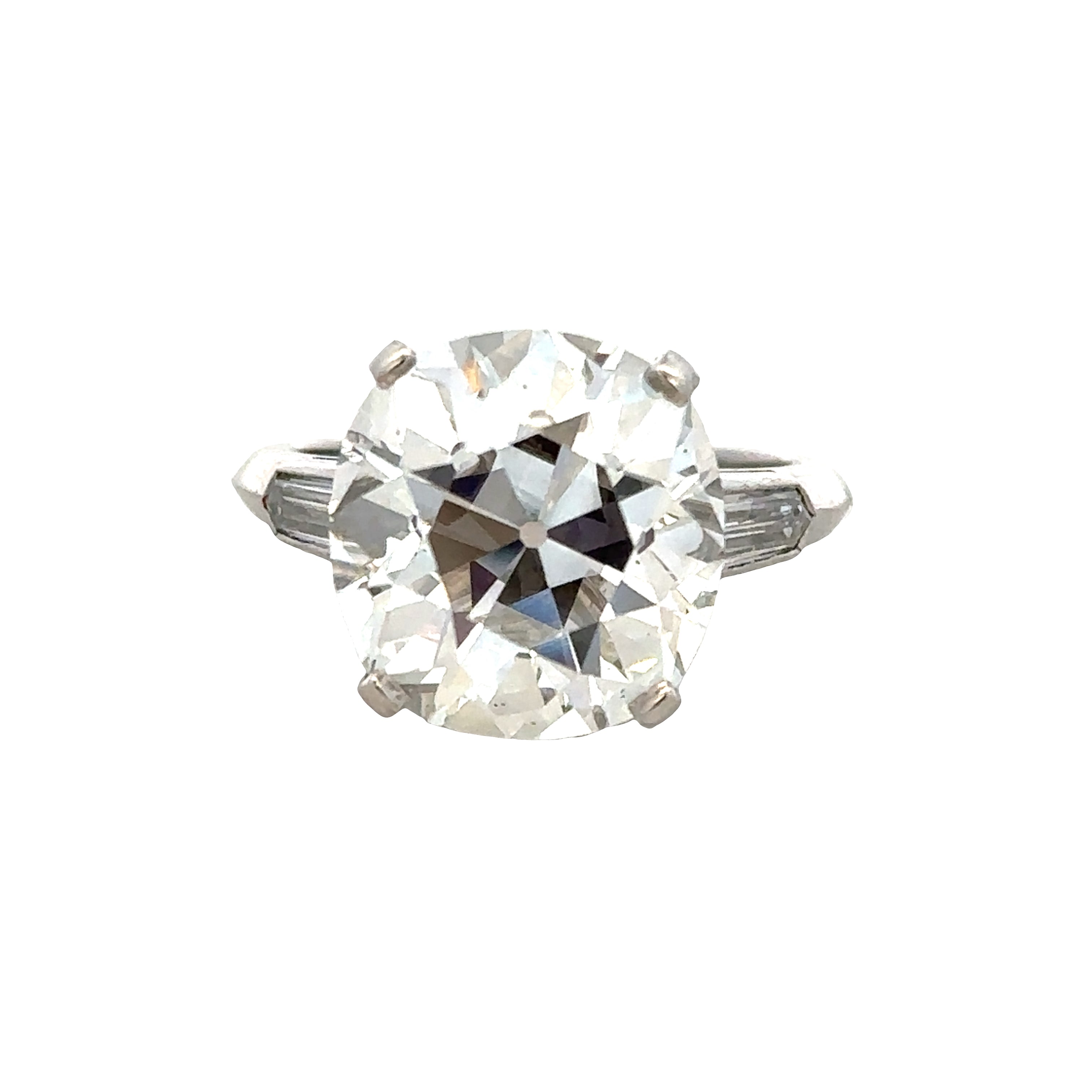 Stunning Vintage 8.31 ct. J-VS1 Antique Cushion Cut Diamond Engagement Ring in Platinum