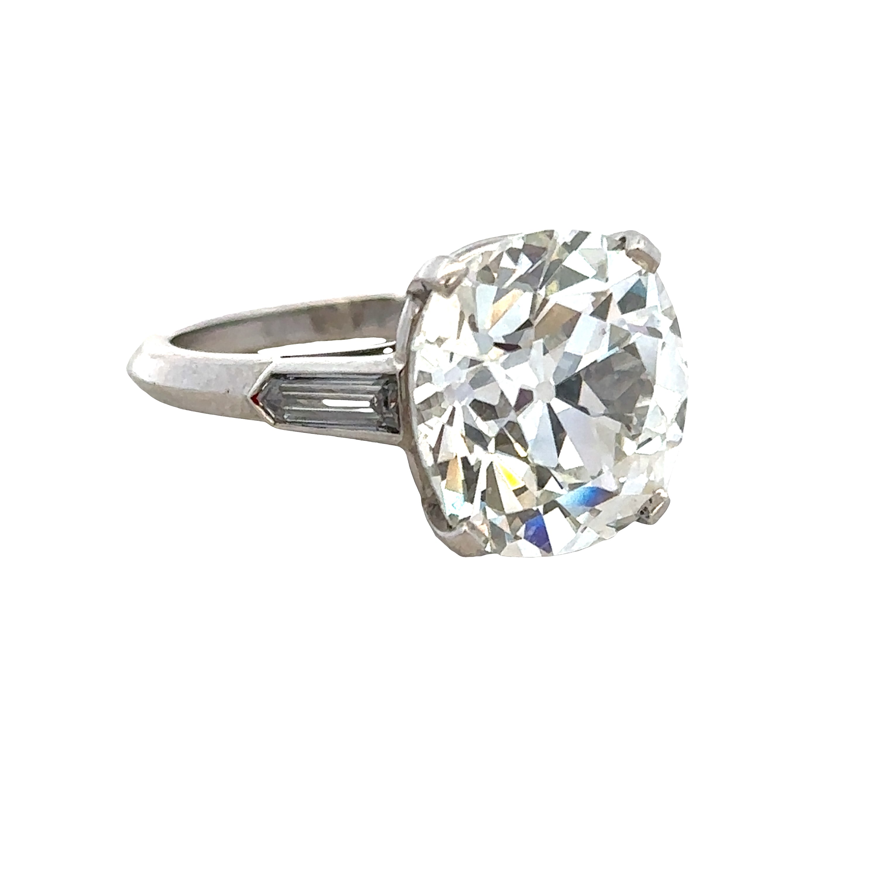 Stunning Vintage 8.31 ct. J-VS1 Antique Cushion Cut Diamond Engagement Ring in Platinum