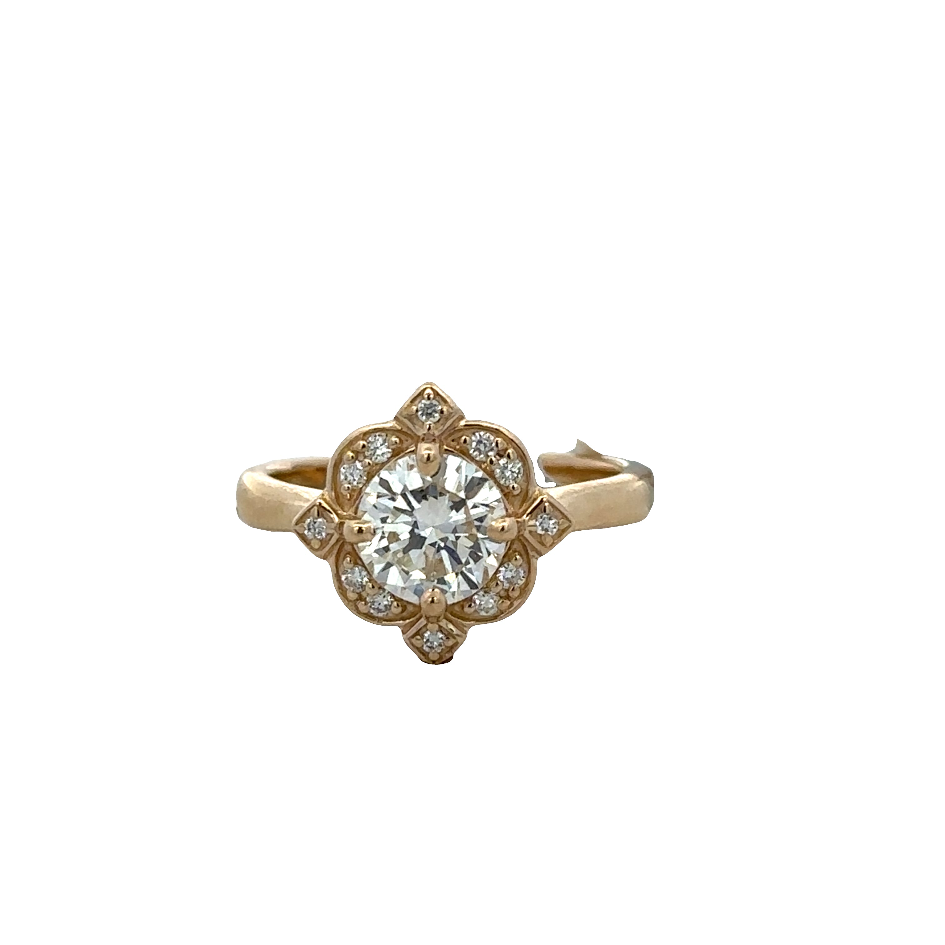 Vintage Inspired 14k Yellow Gold 1.12ct Diamond Engagement Ring – Size 6