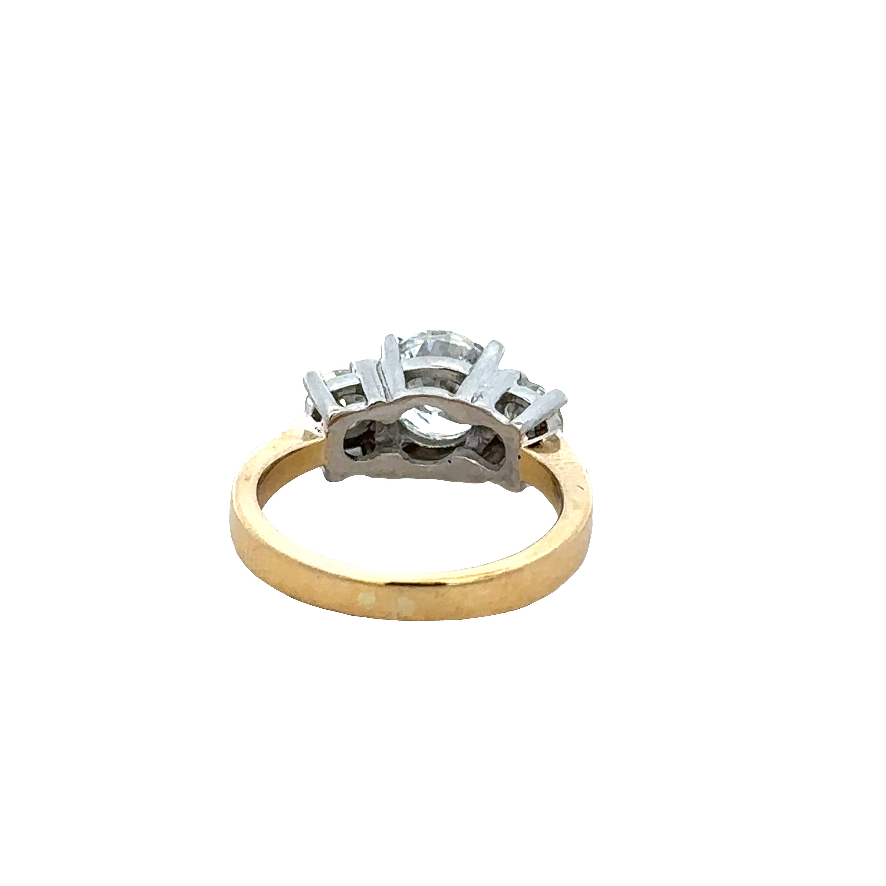 18k Yellow Gold Three Stone Diamond Engagement Ring – Size 4.5
