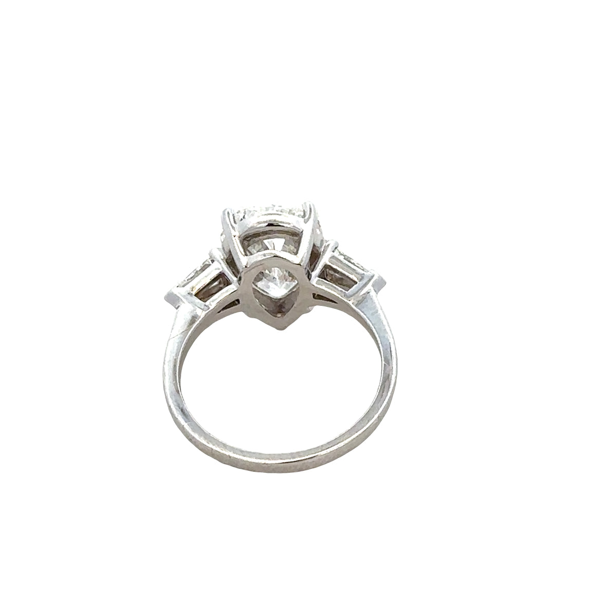 18k White Gold 4.07 Carat Pear-Shaped Diamond Engagement Ring