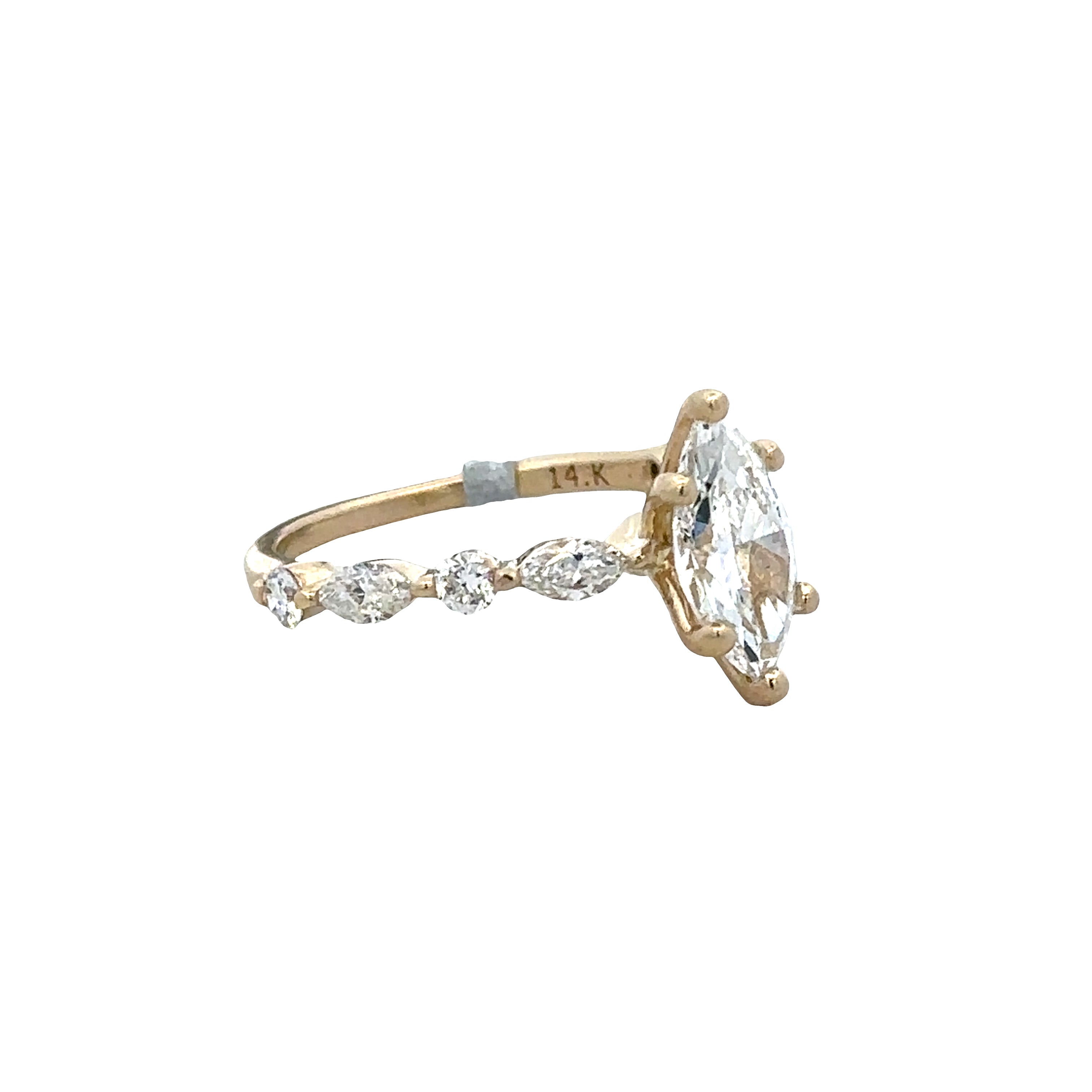 14k Yellow Gold 1.01ct GIA Marquise Diamond Engagement Ring – Size 5.25