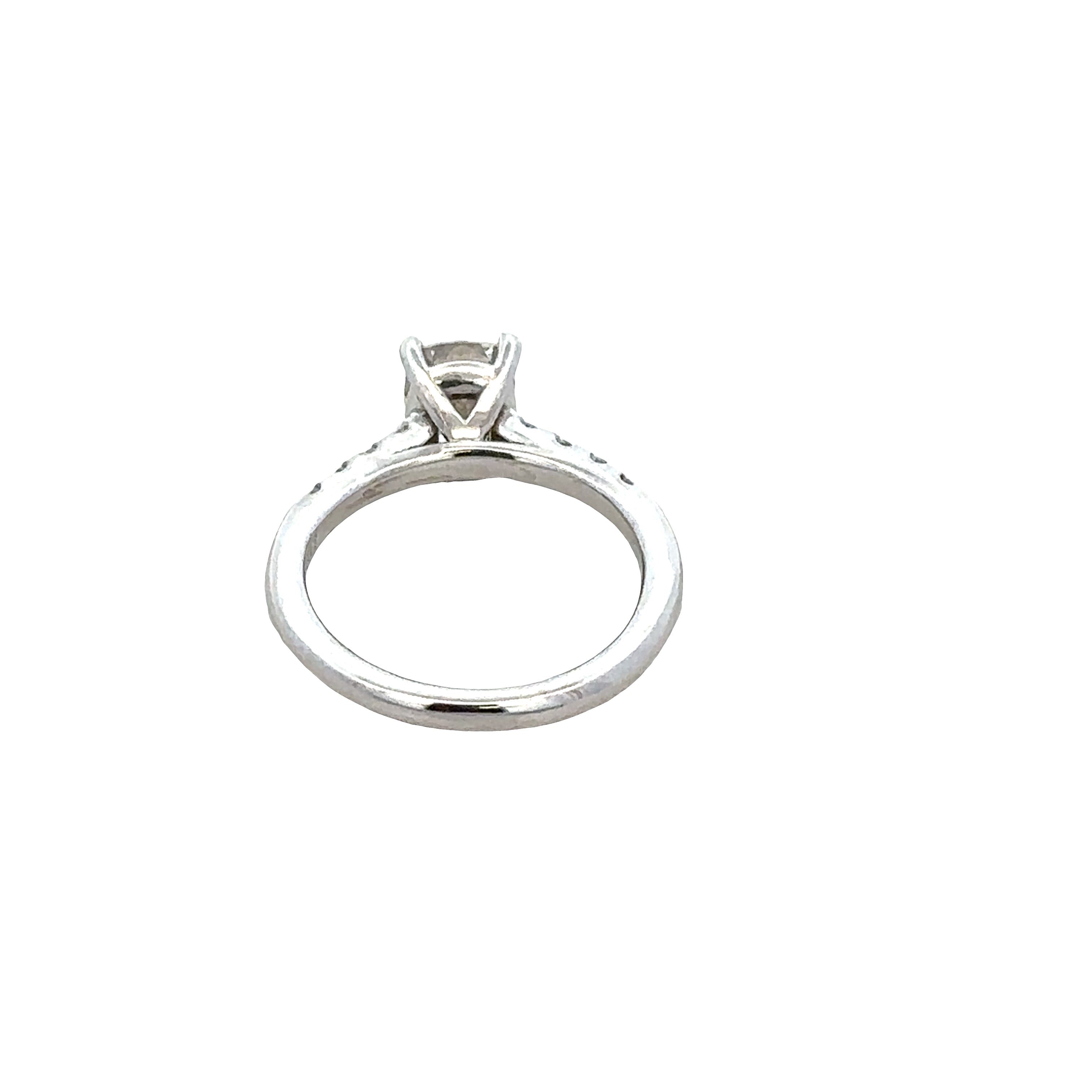 14k White Gold Cushion-Cut Diamond Engagement Ring – GIA Certified, Size 4.25
