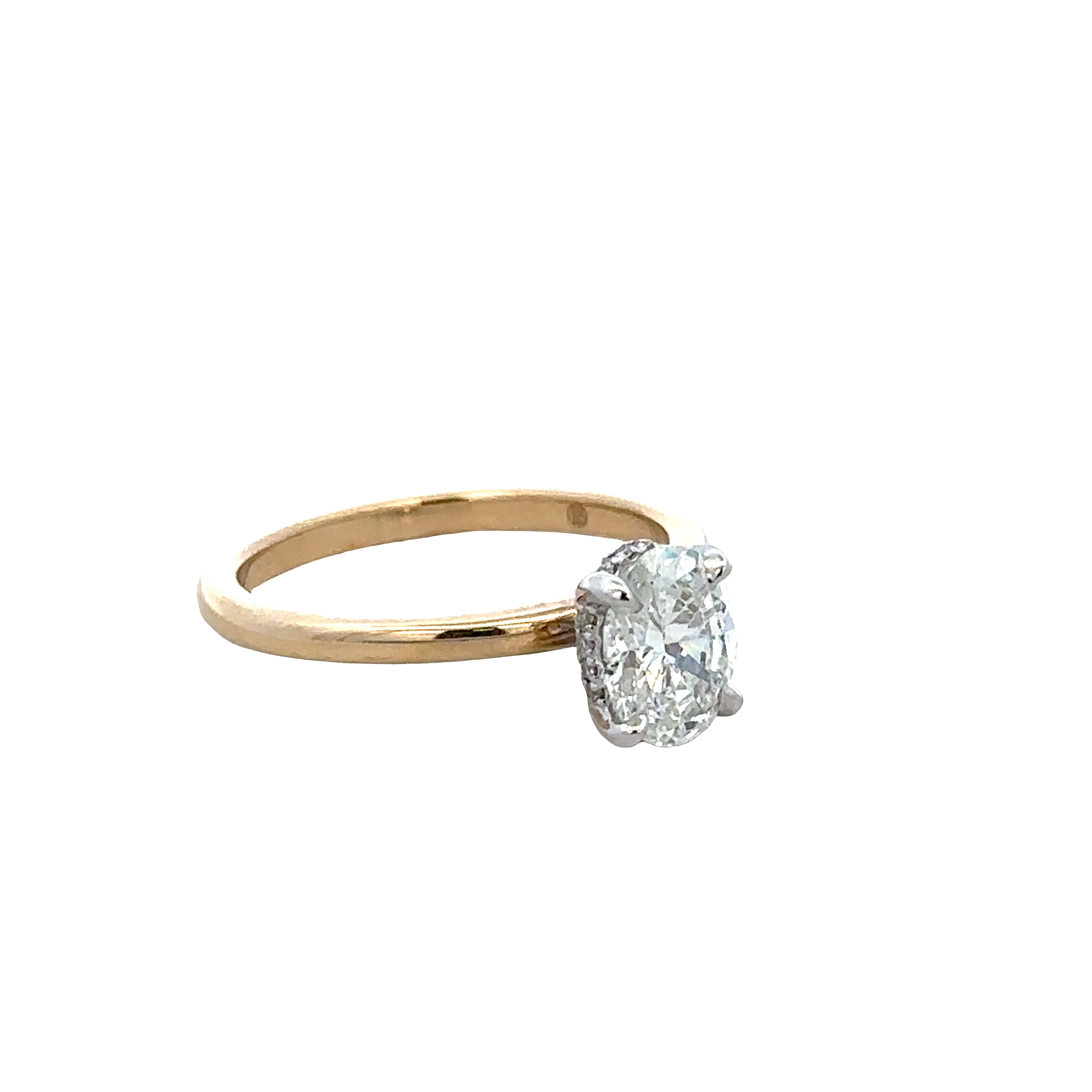 14k Yellow Gold Oval Diamond Engagement Ring – GIA Certified