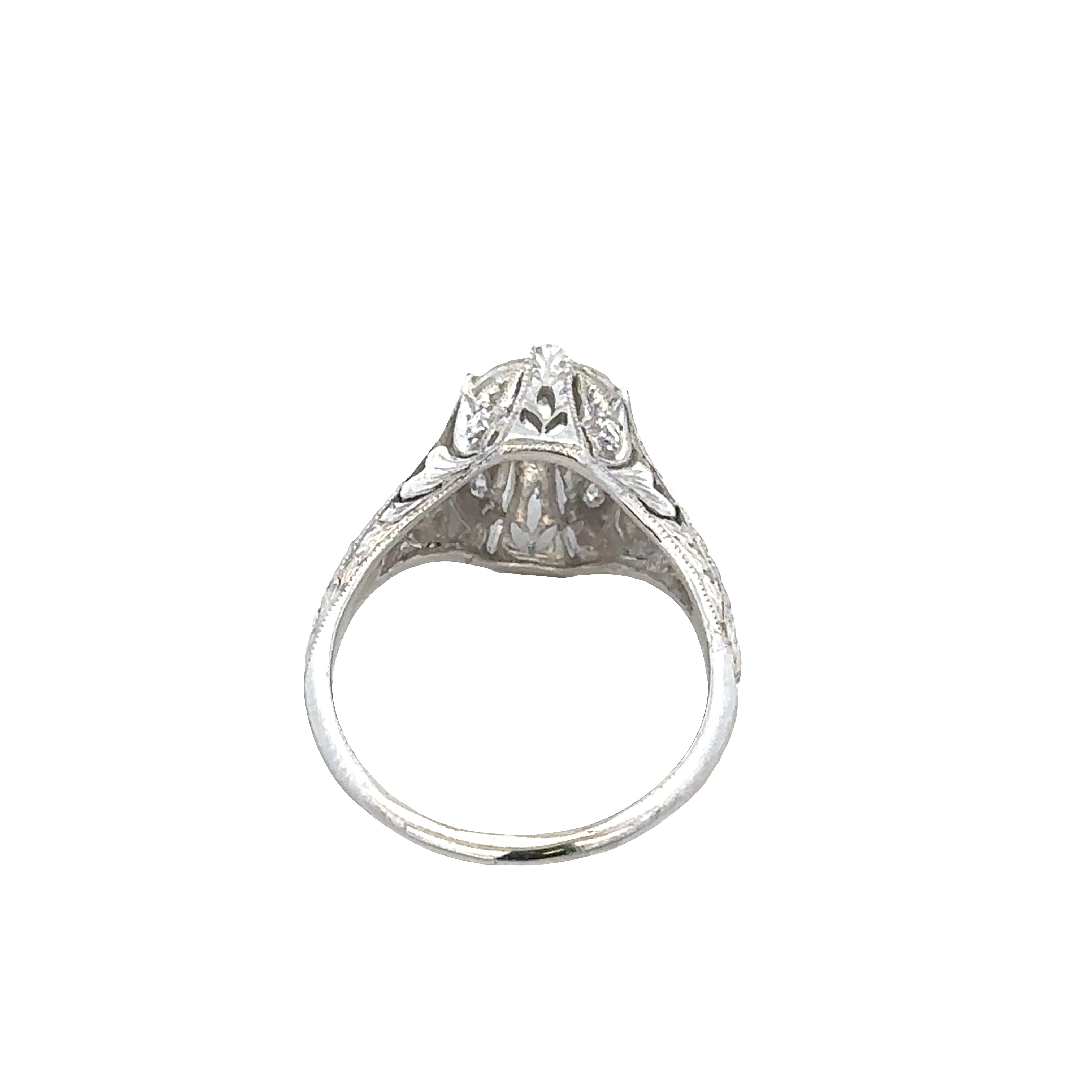 Vintage Art Deco Platinum Diamond Engagement Ring – Size 7