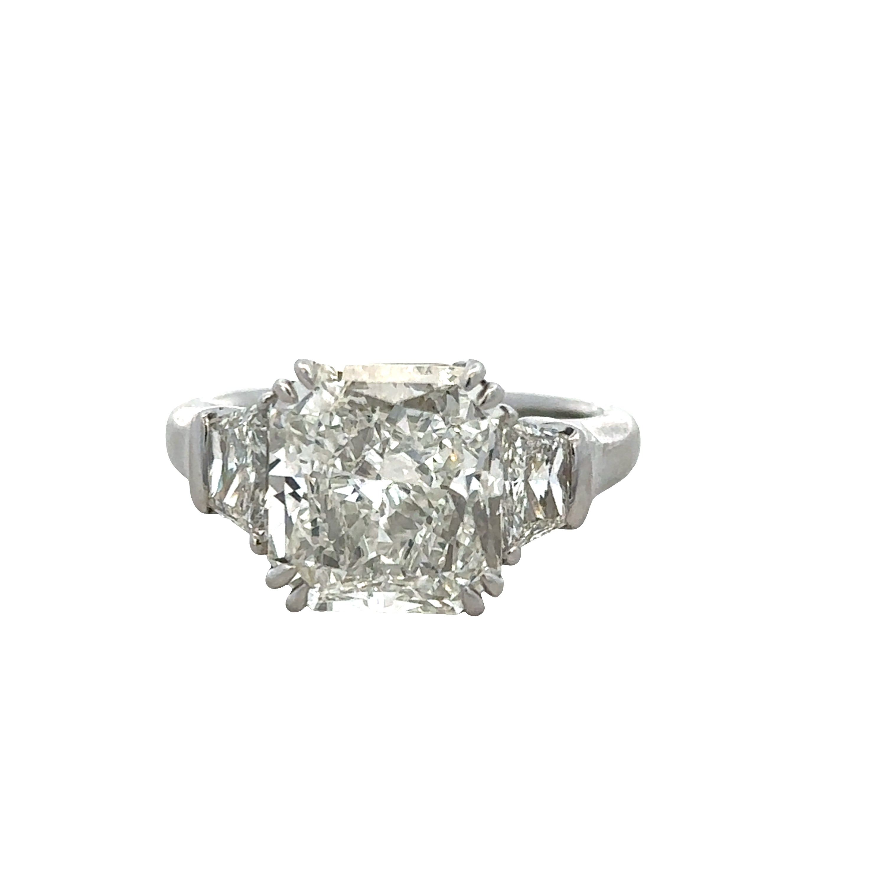 Designer Platinum Radiant-Cut Diamond Engagement Ring & Band Set – Size 6.25
