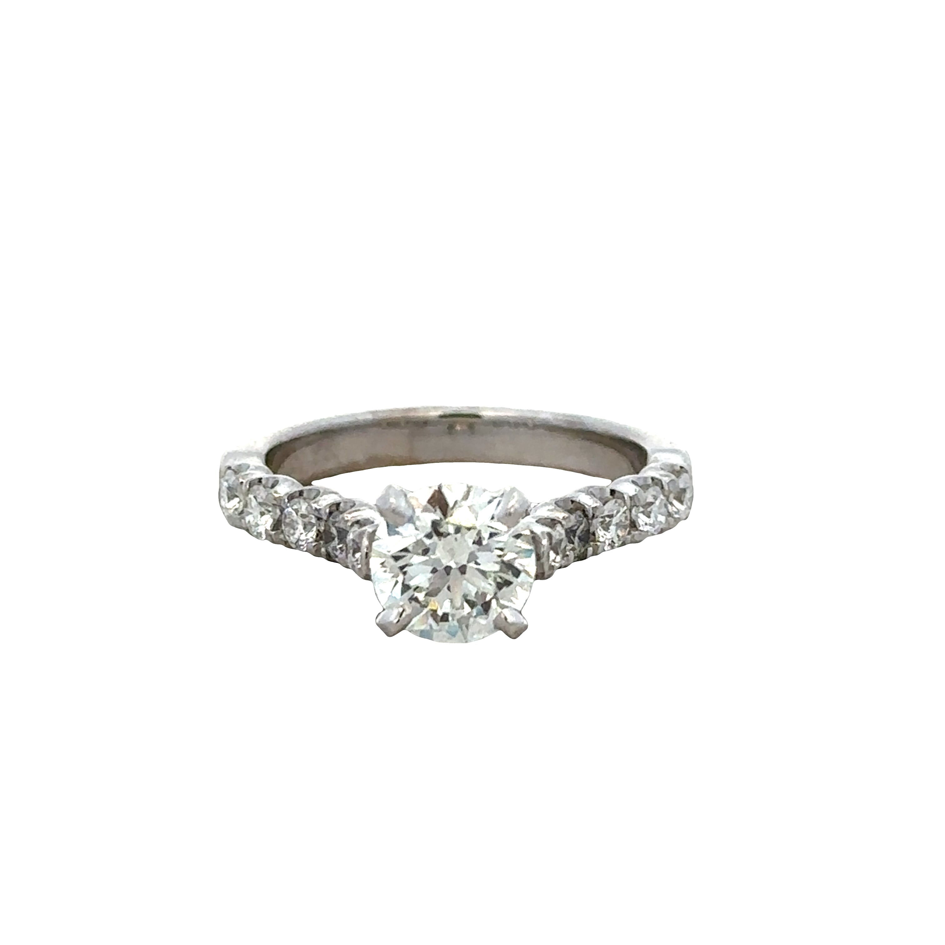 Platinum Round Brilliant Diamond Engagement Ring – GIA Certified, Size 6.5