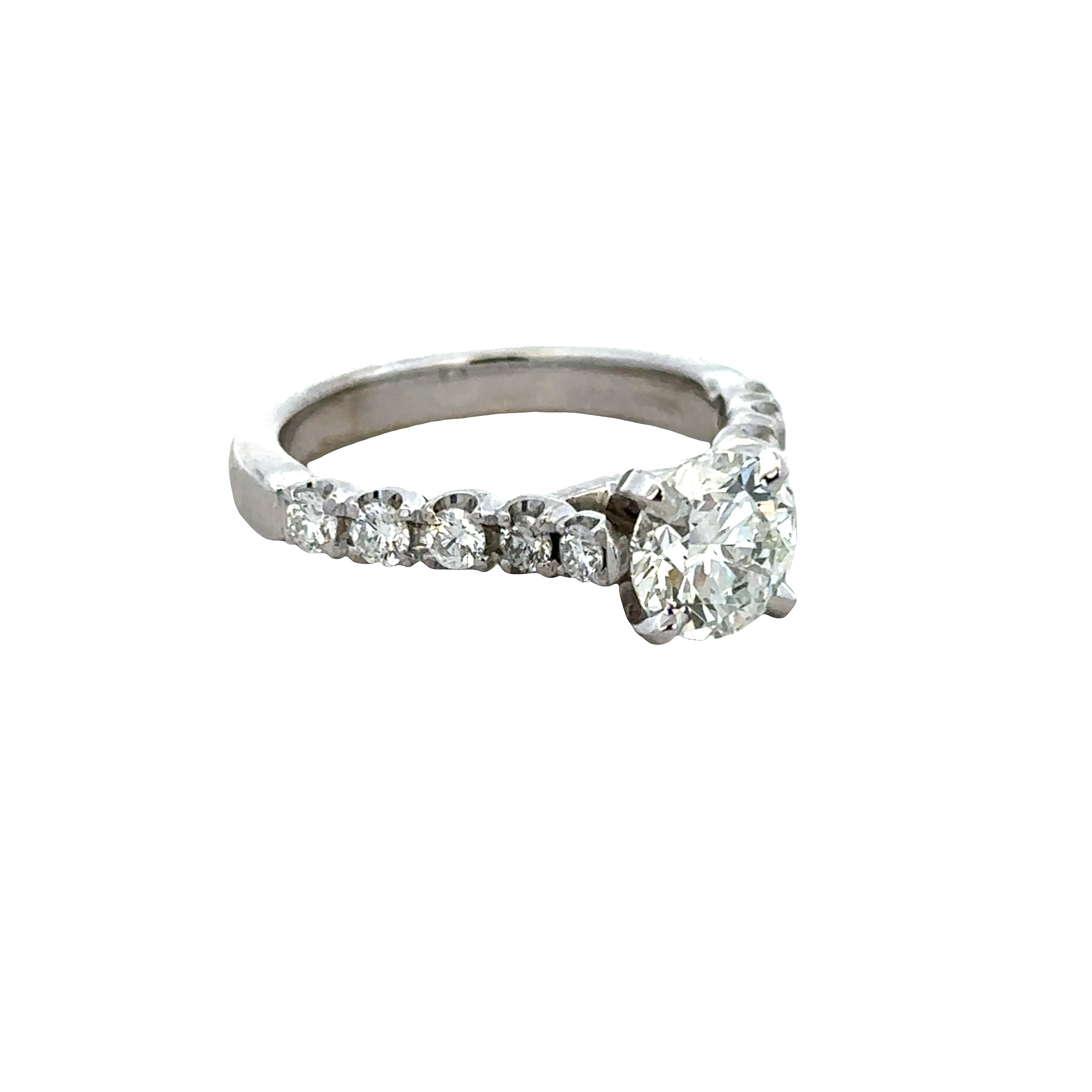 Platinum Round Brilliant Diamond Engagement Ring – GIA Certified, Size 6.5