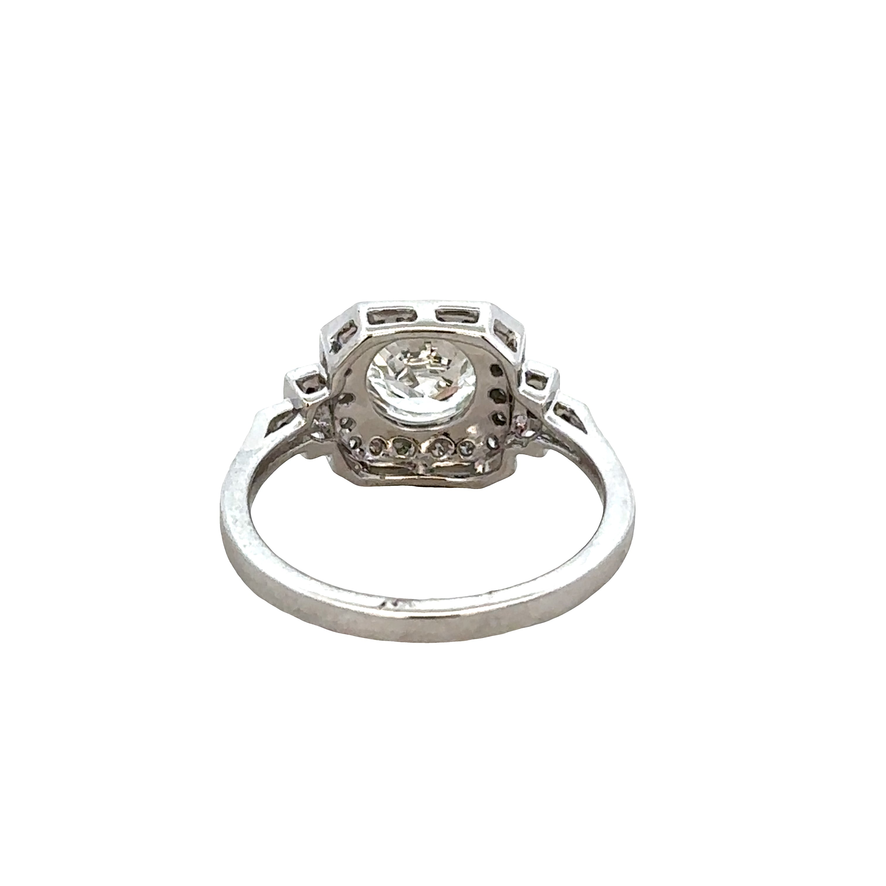 18k White Gold GIA Old European Cut Diamond Engagement Ring – Size 6.5