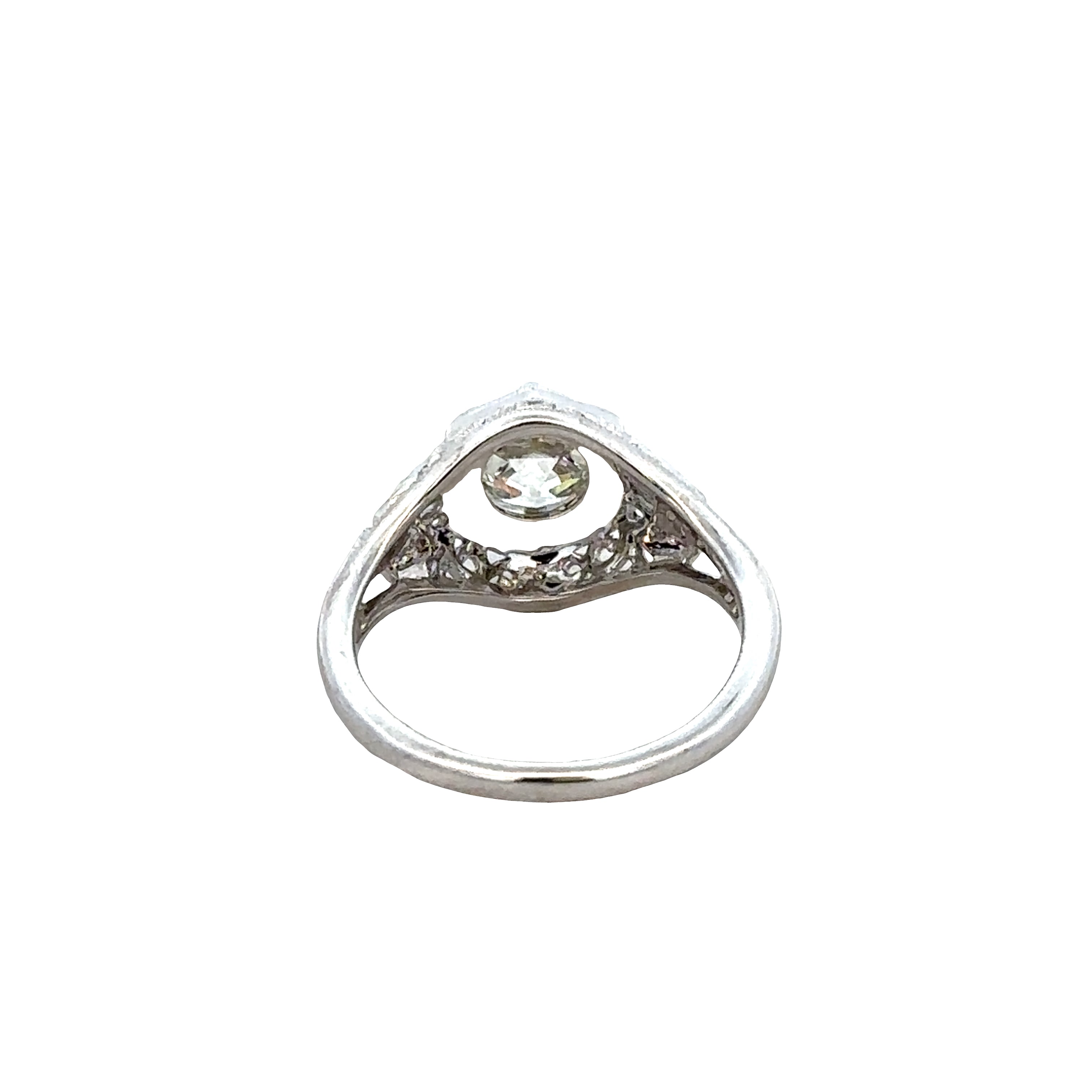 18k White Gold Vintage-Inspired Old European Cut Diamond Engagement Ring – Size 6.5
