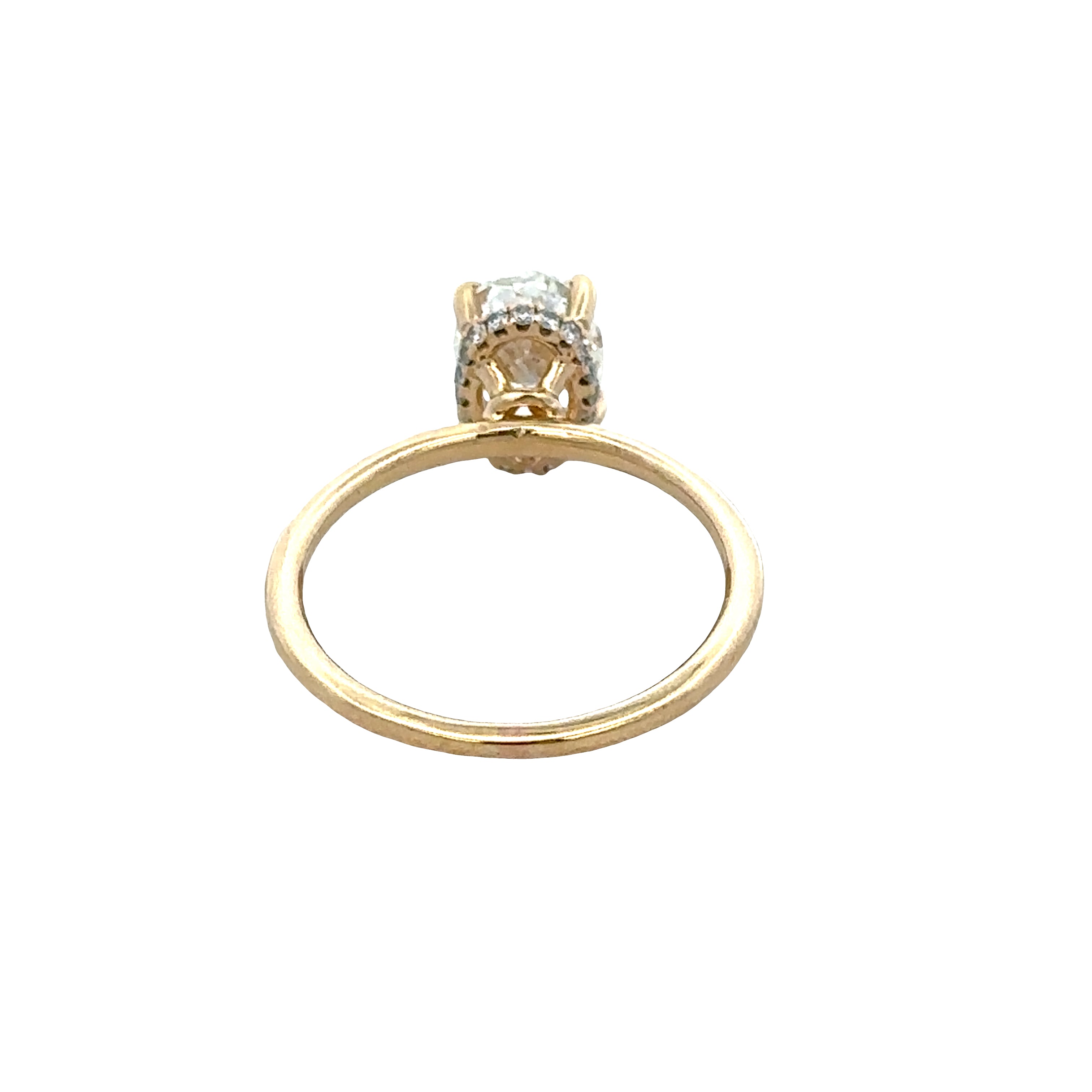 18k Yellow Gold GIA Oval Cut Diamond Engagement Ring – Size 6.5