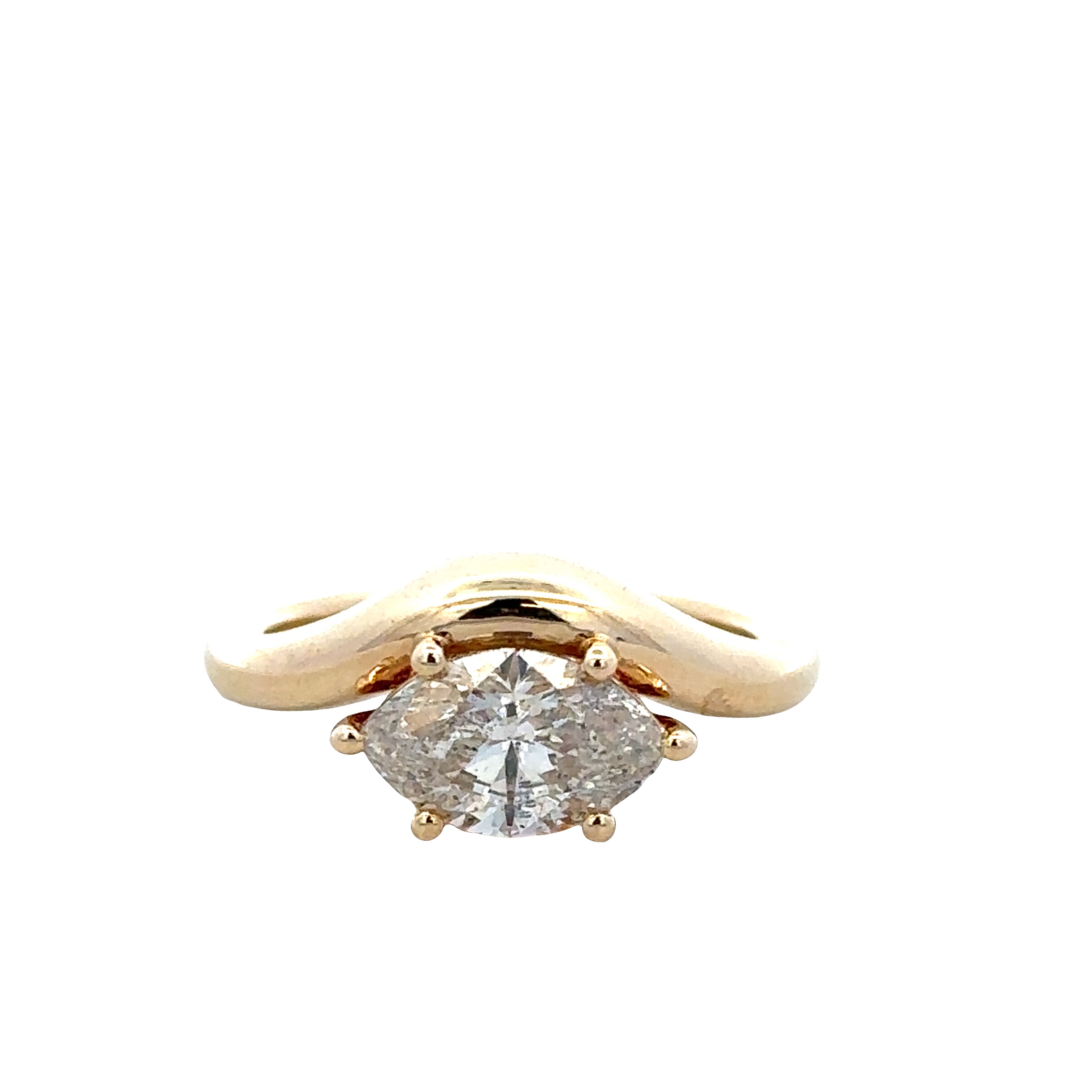 14k Yellow Gold 1.45 Carat Marquise Diamond Ring – Size 6
