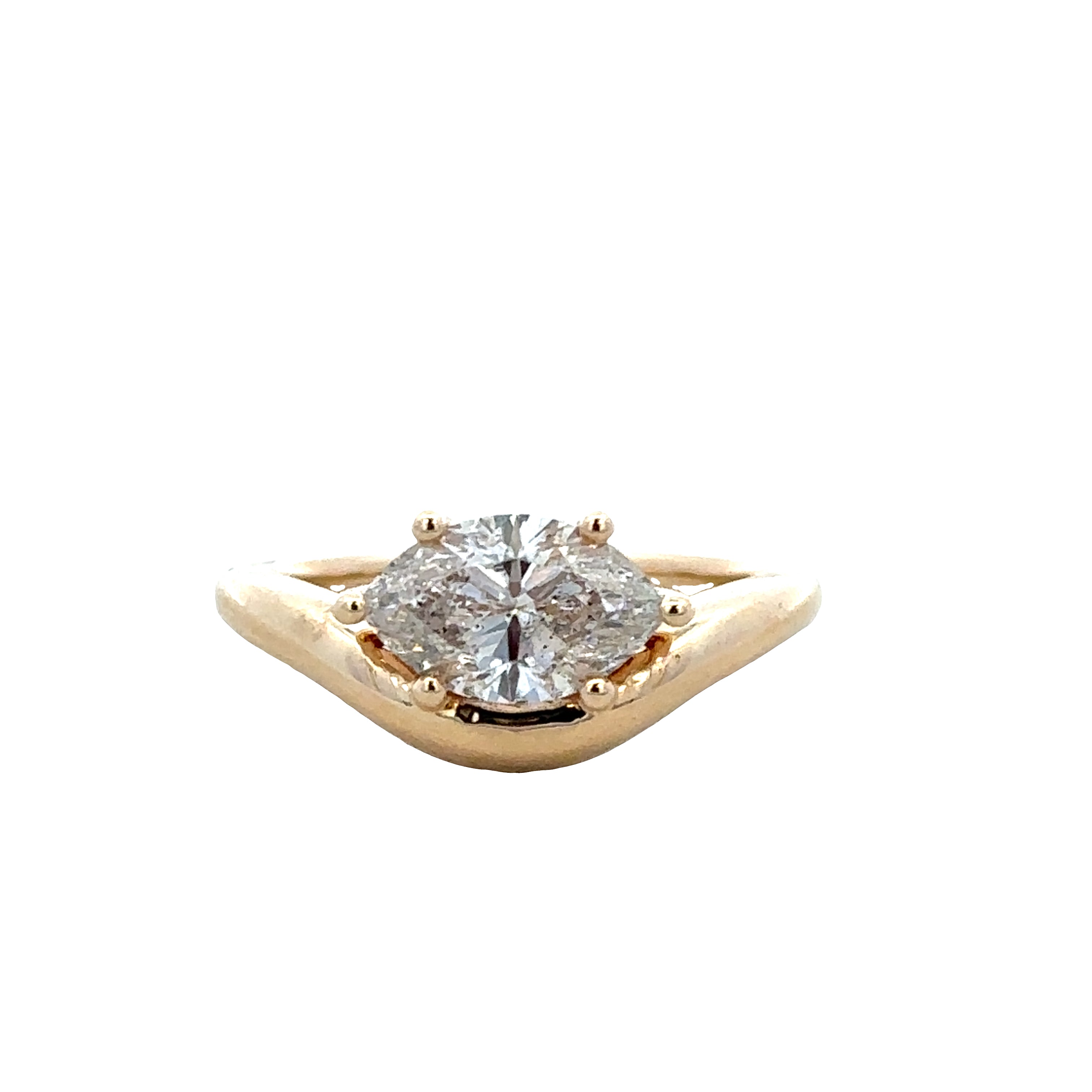 14k Yellow Gold 1.45 Carat Marquise Diamond Ring – Size 6