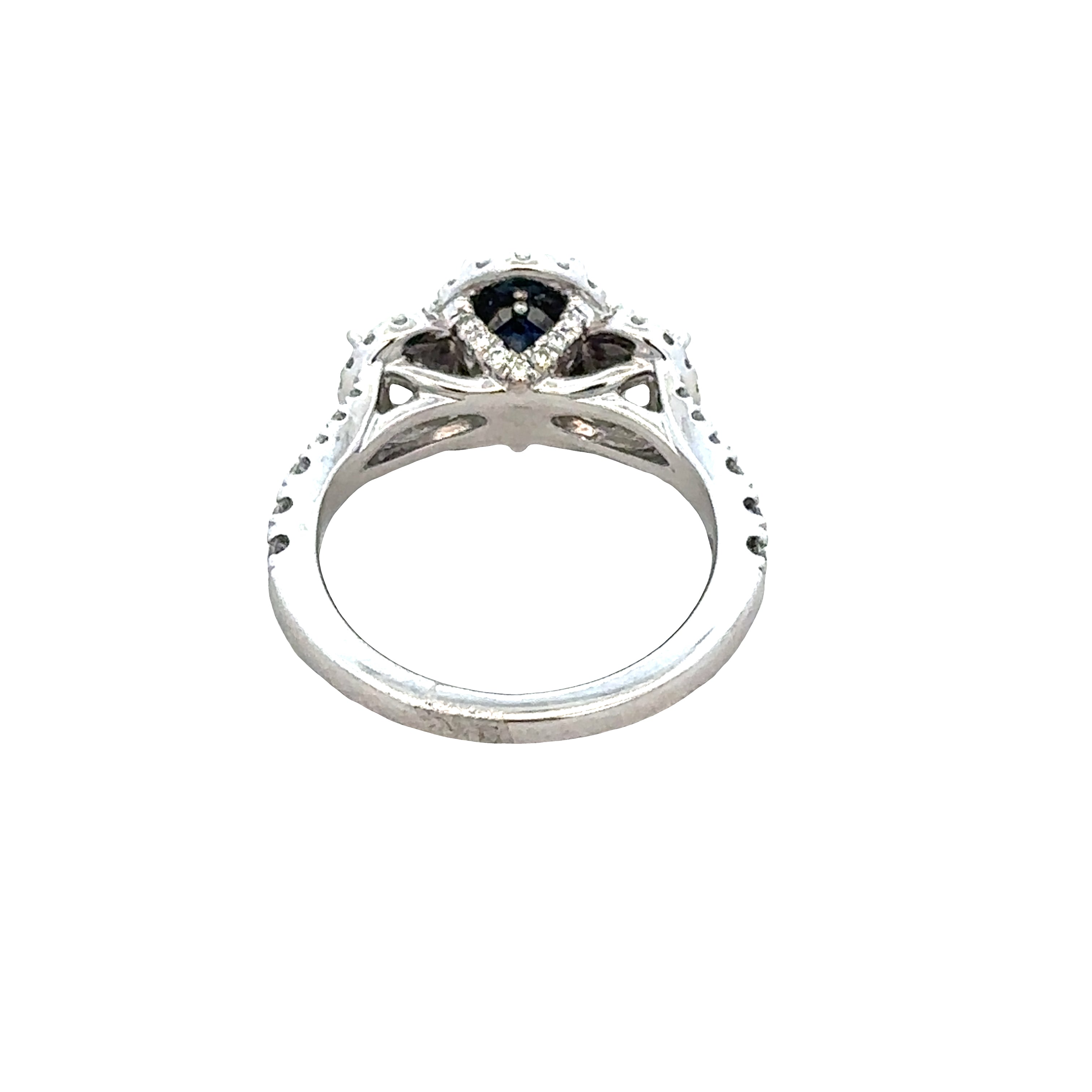 Estate Vera Wang 14k White Gold Oval Diamond Halo Engagement Ring – Size 4.75