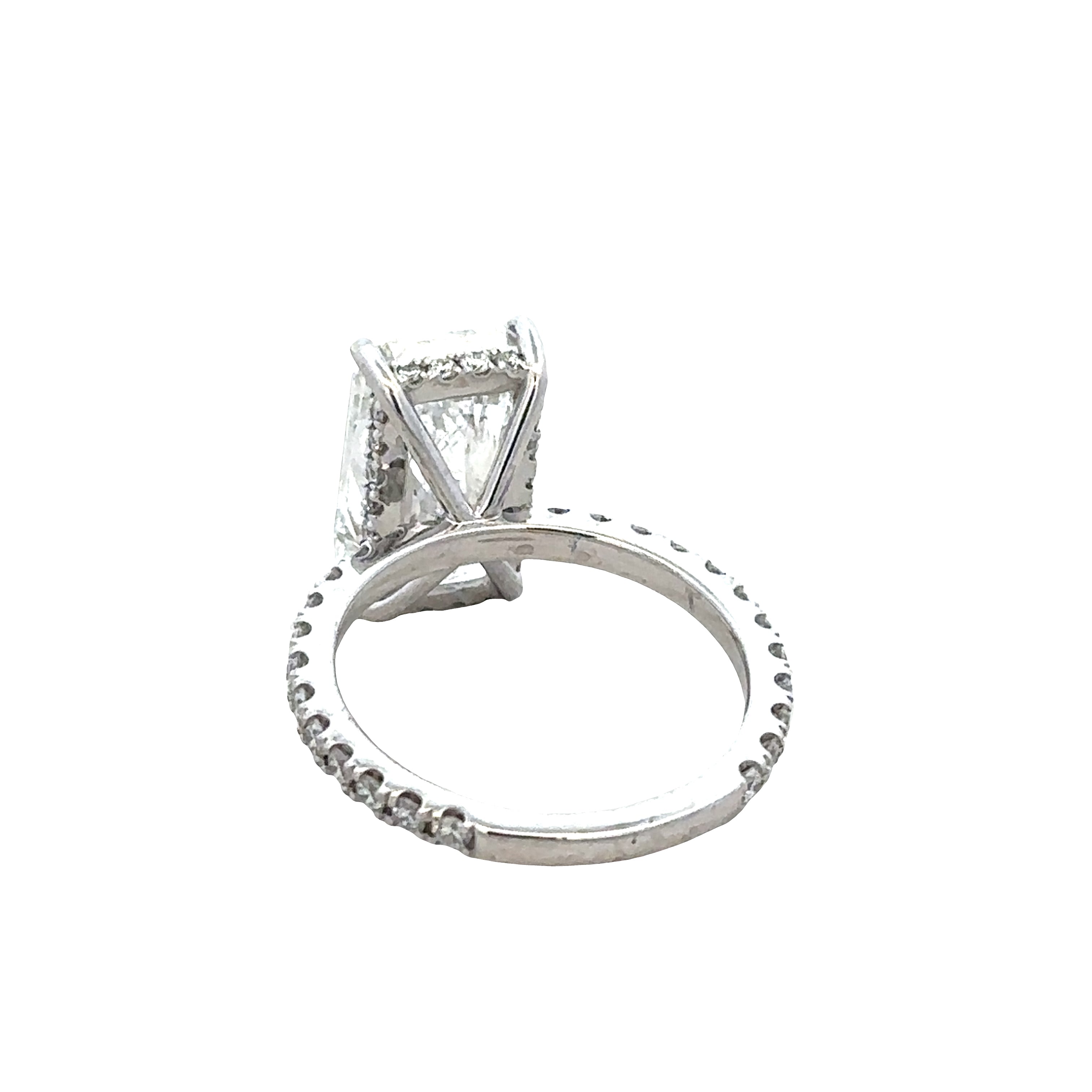 Platinum 4.66 Ct. Radiant Cut Diamond Engagement Ring – Size 4.75