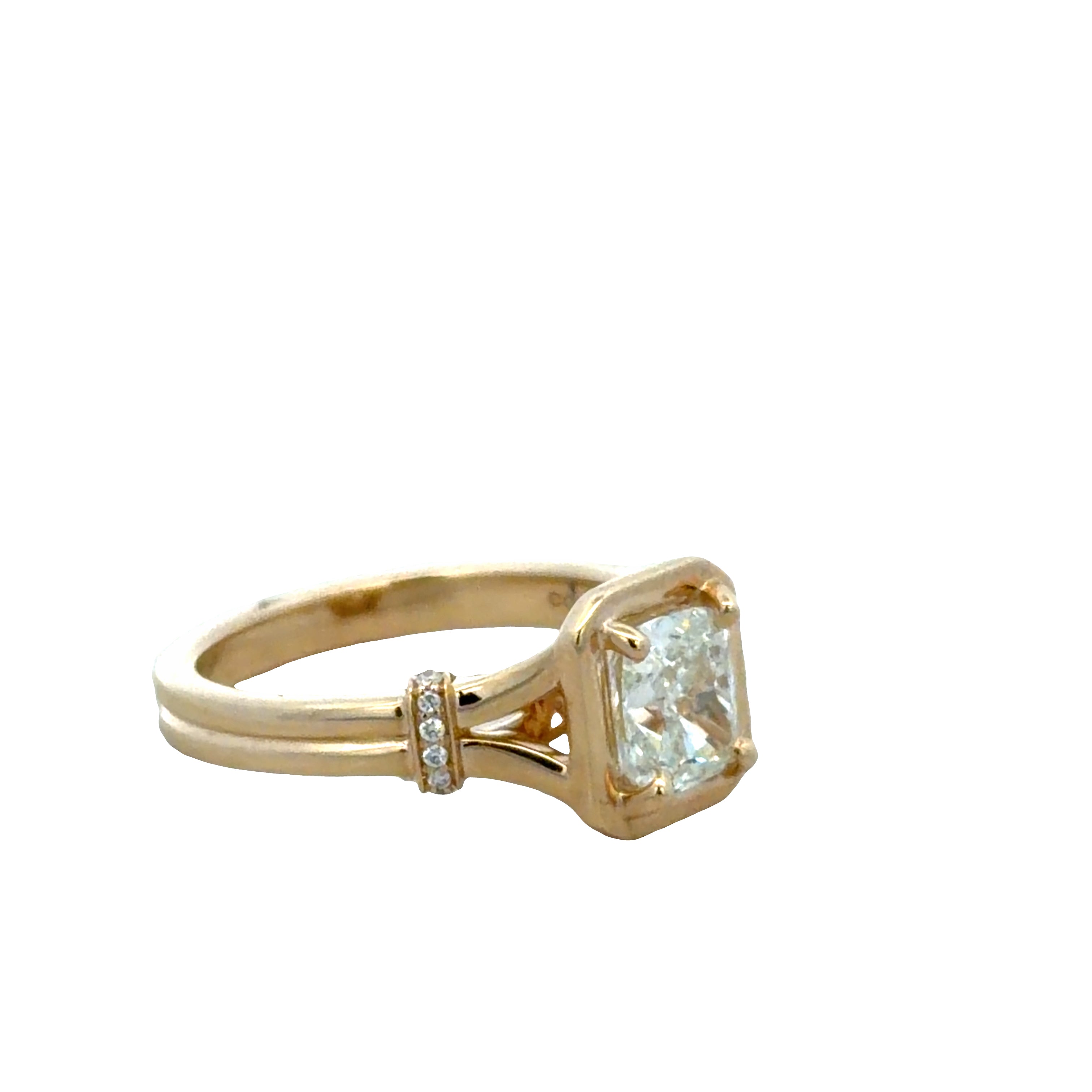 14k Yellow Gold GIA 1.20 CT Cushion Cut Diamond Engagement Ring – Size 6