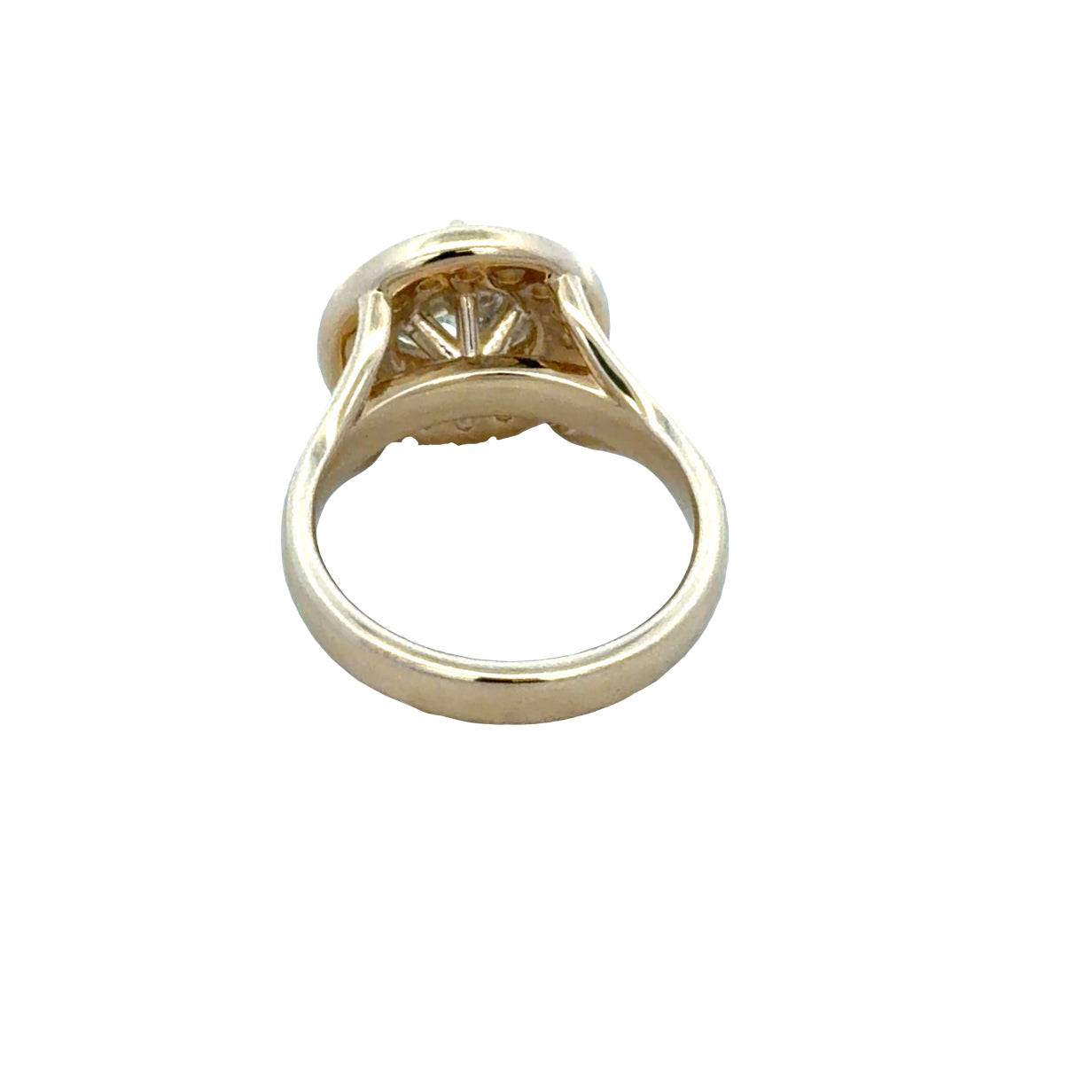 Newly Made 14k Yellow Gold 2.01 CT Old Mine Cut Diamond Halo Ring – Size 6.5