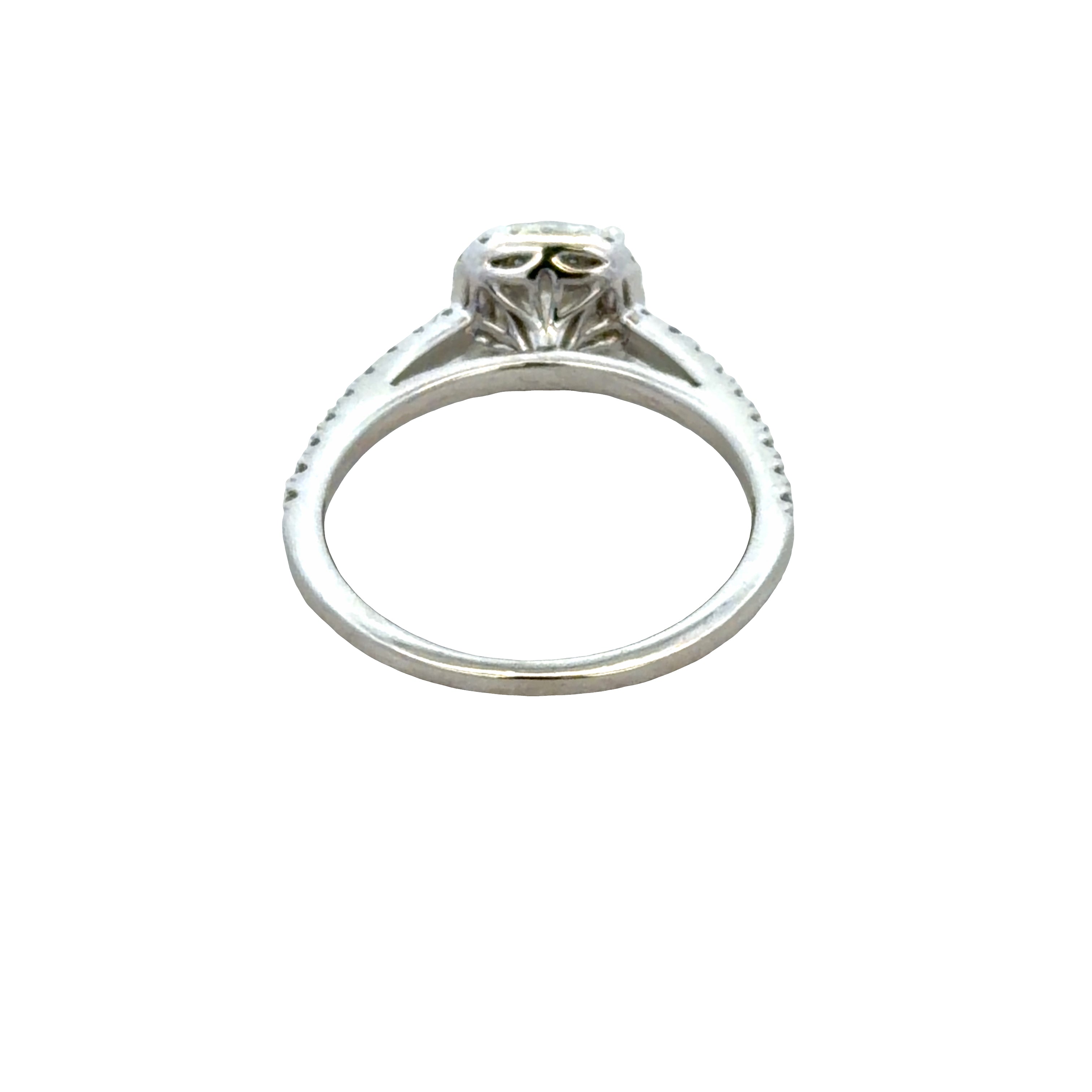 Platinum GIA 1.71 CT Cushion Cut Diamond Halo Engagement Ring – Size 7.5