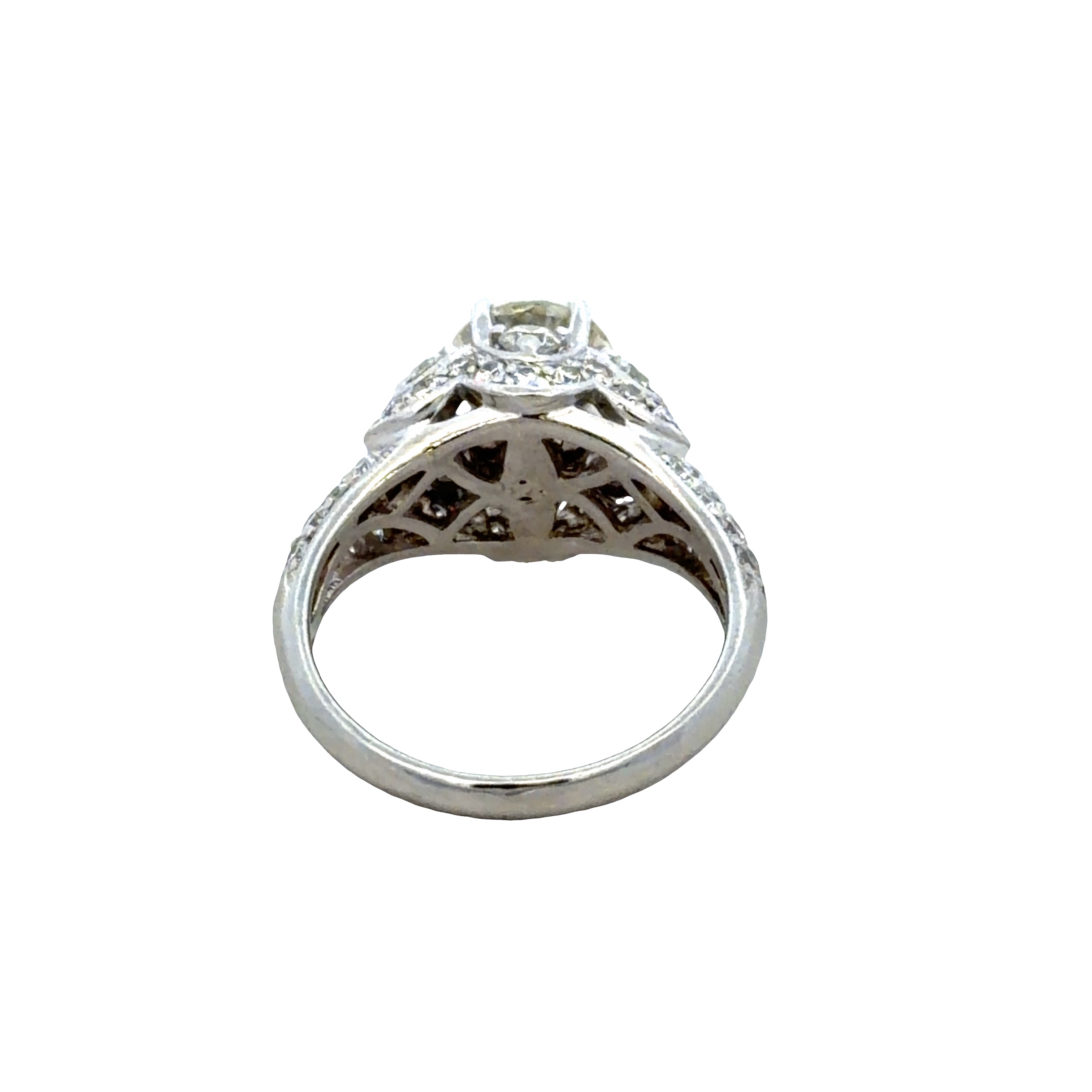 Platinum 1.50 CT Old European Cut Diamond Art Deco-Inspired Engagement Ring – Size 6.25