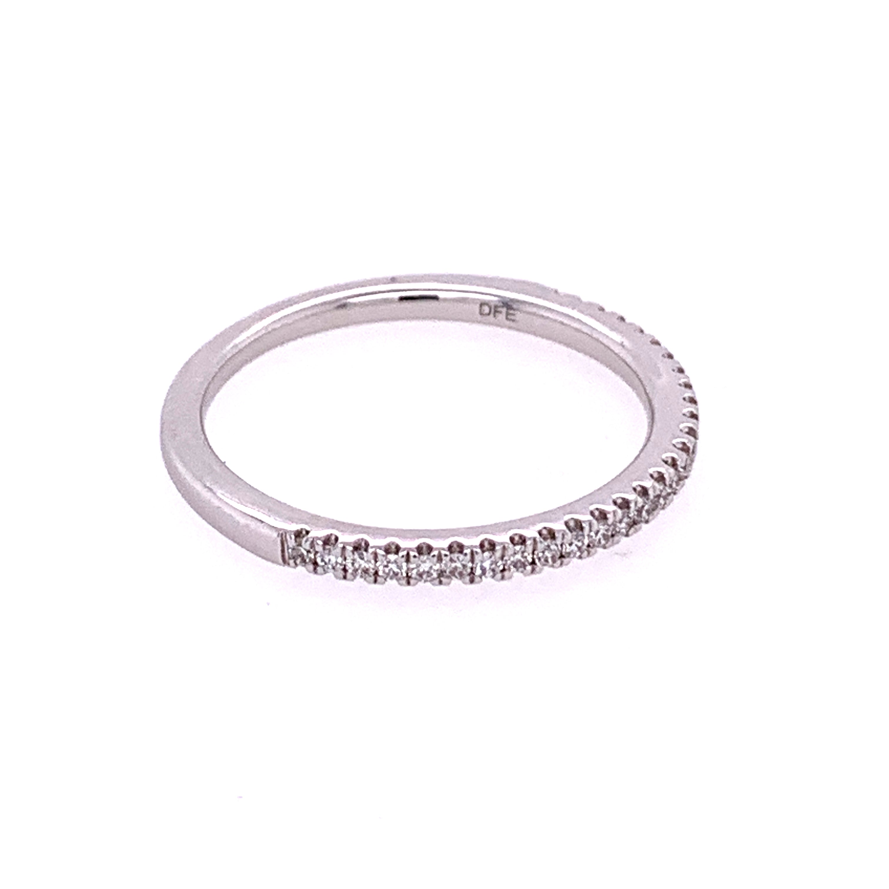 Thin Diamond Wedding Band in White Gold
