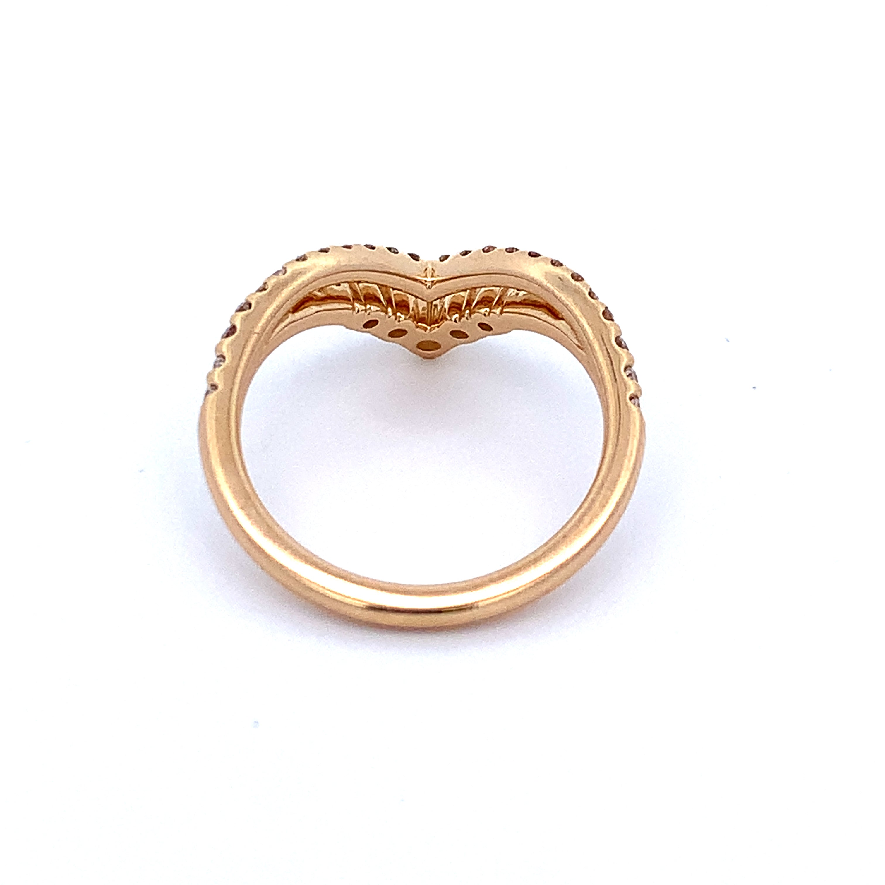 Chevron Style Diamond Band in Yellow Gold